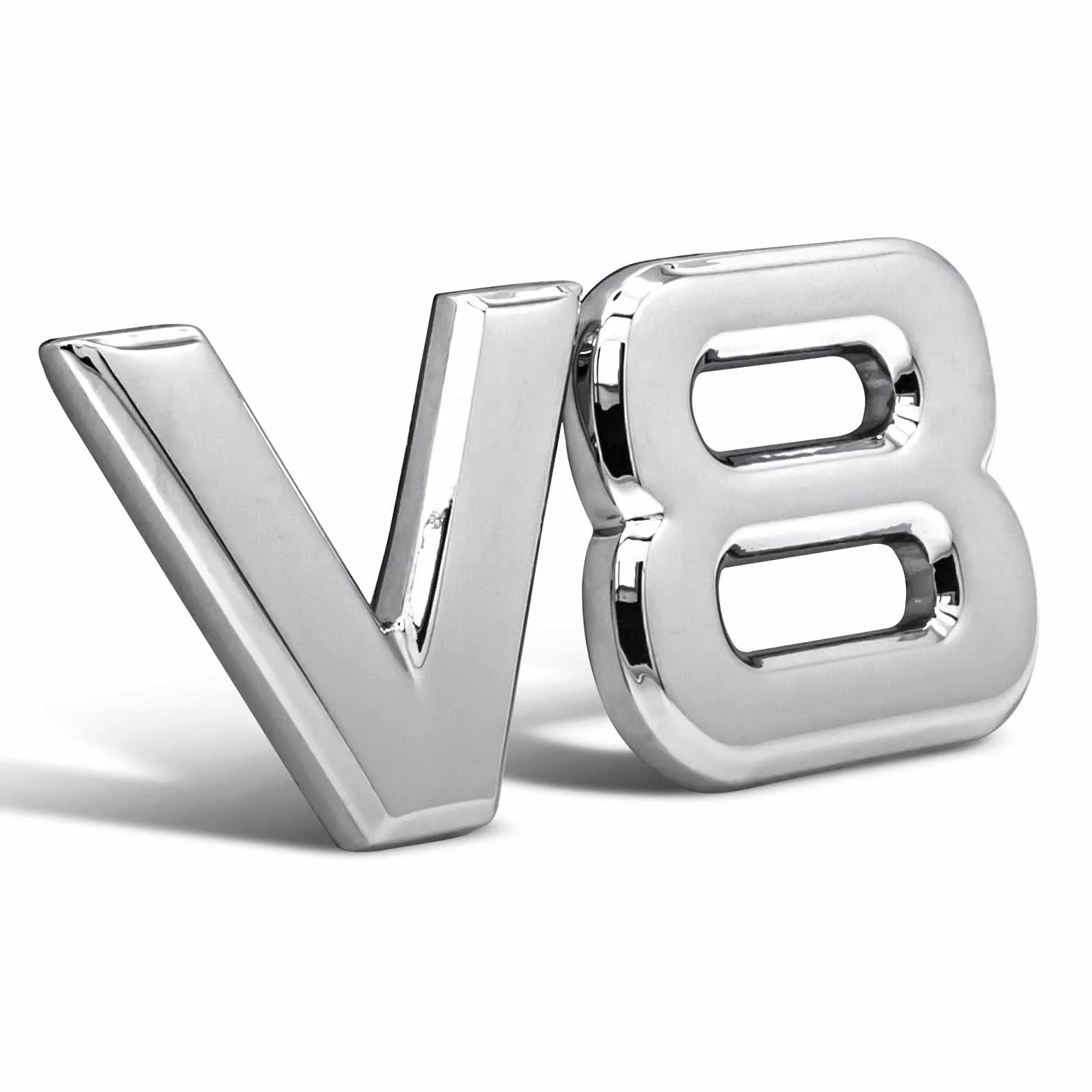 Chromowany emblemat V8 3D do samochodu tuning