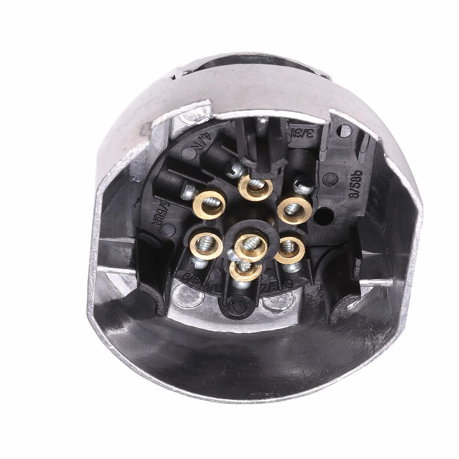 AOHEWEI 7-stykowy hak holowniczy Gniazdo przyczepy Metal Stop aluminium 7-kierunkowe światła samochodowe Złącza do łodzi RV Przyczepa kempingowa