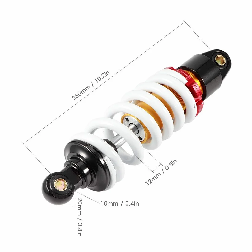 Qiilu 260mm Amortyzator, amortyzator tylny Amortyzator zawieszenia dla DIRT PIT PRO BIKE TRAIL