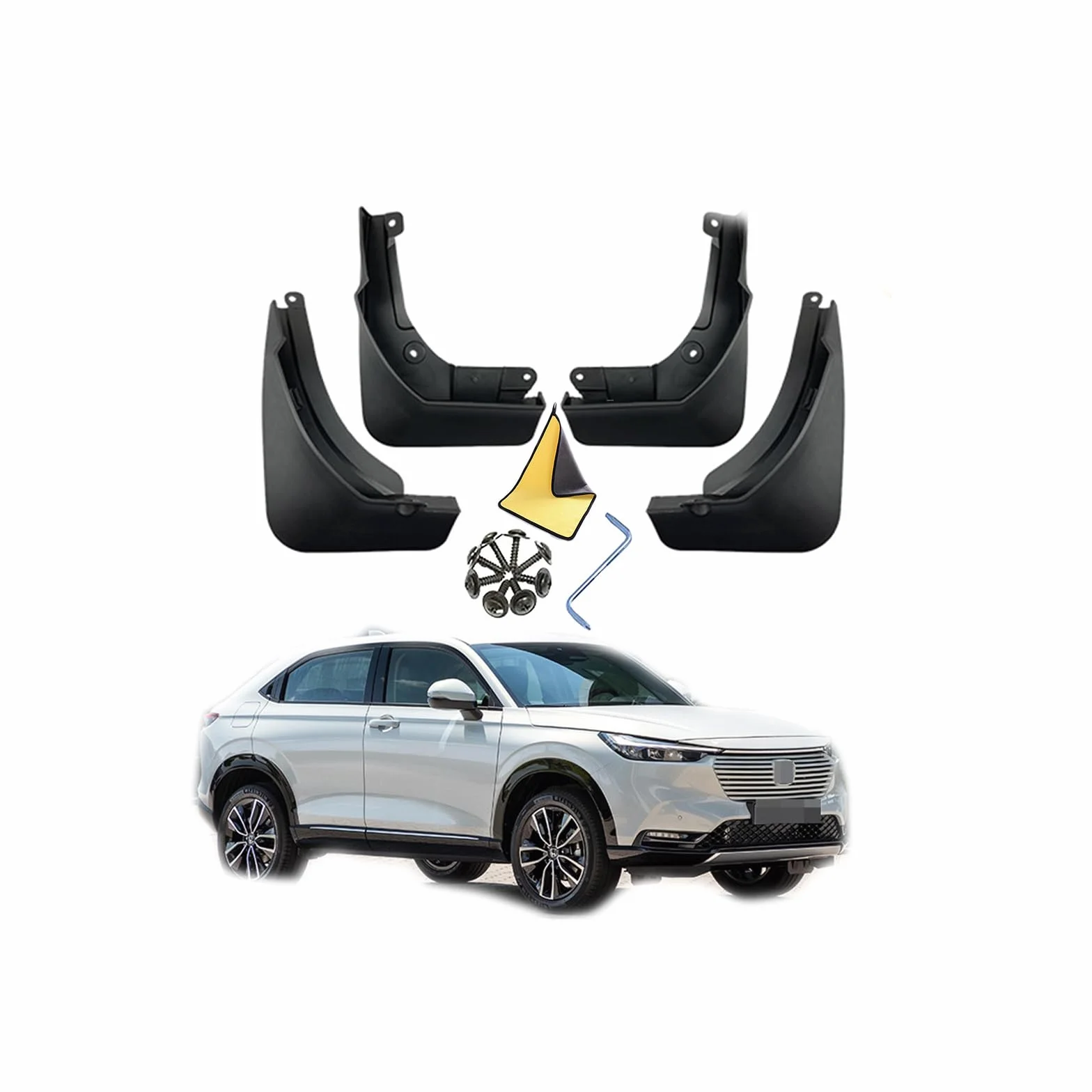 Samochodowe błotniki do H-onda HRV E EL RS 2022-2023 przedni zestaw błotników tylnych koła opony nadkola błotniki 4-PC,Prezenty 1 Car Wash Towel,A