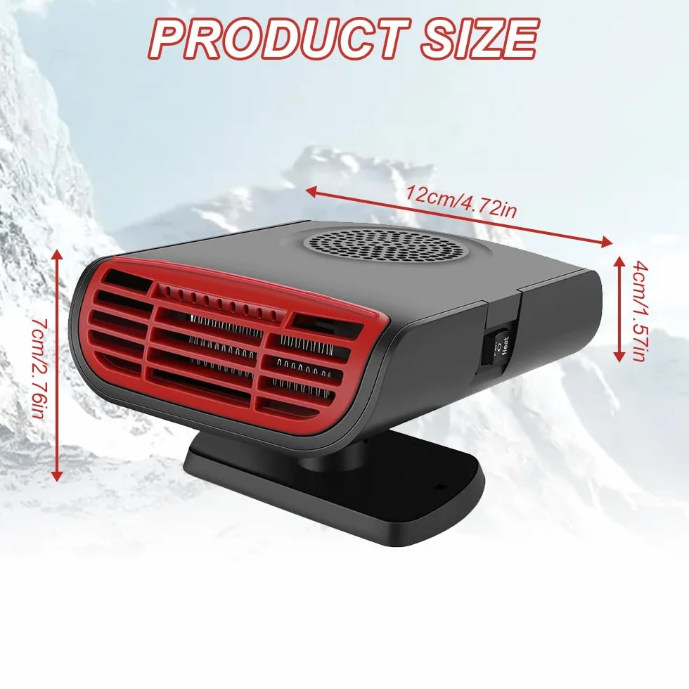 Ogrzewanie samochodowe 12 V 150 W 2 w 1 Odmrażacz szyby przedniej 360°