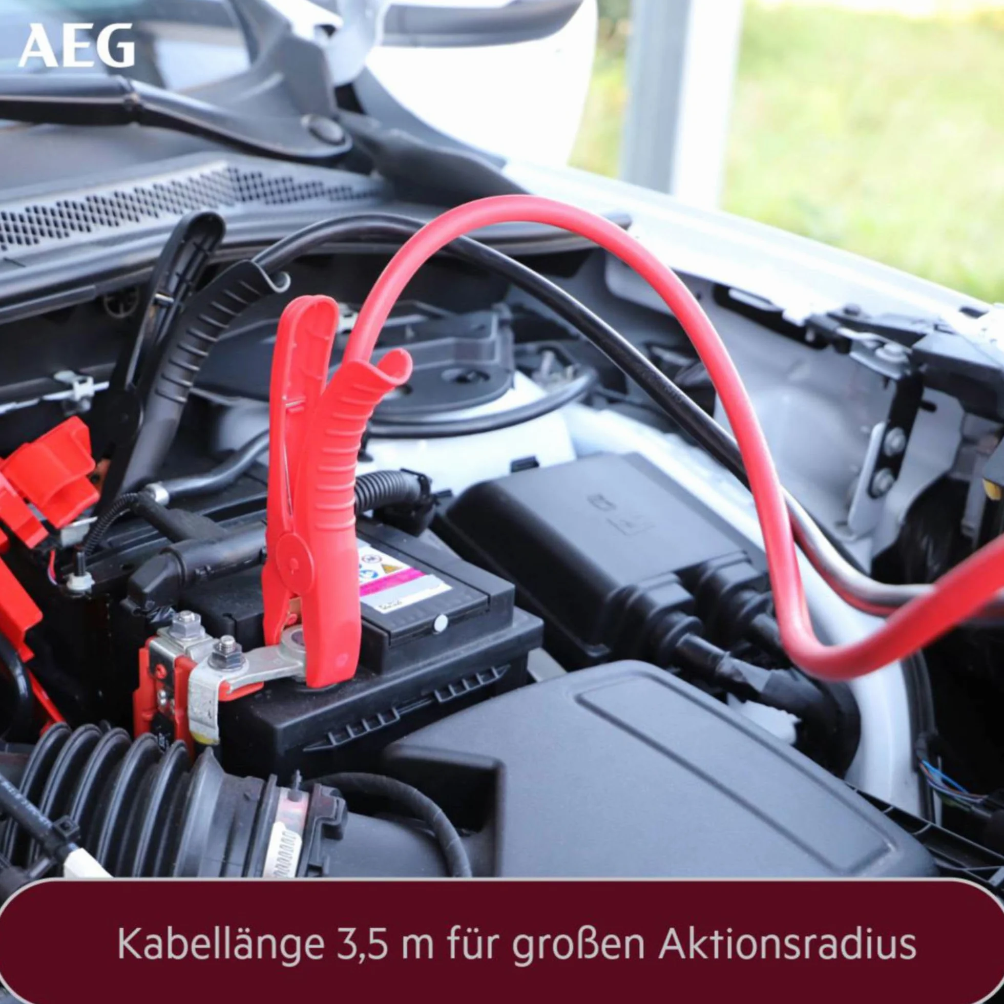 Aeg Automotive 97204 Kable Rozruchowe 2 x 3,5 m Czarny/Czerwony