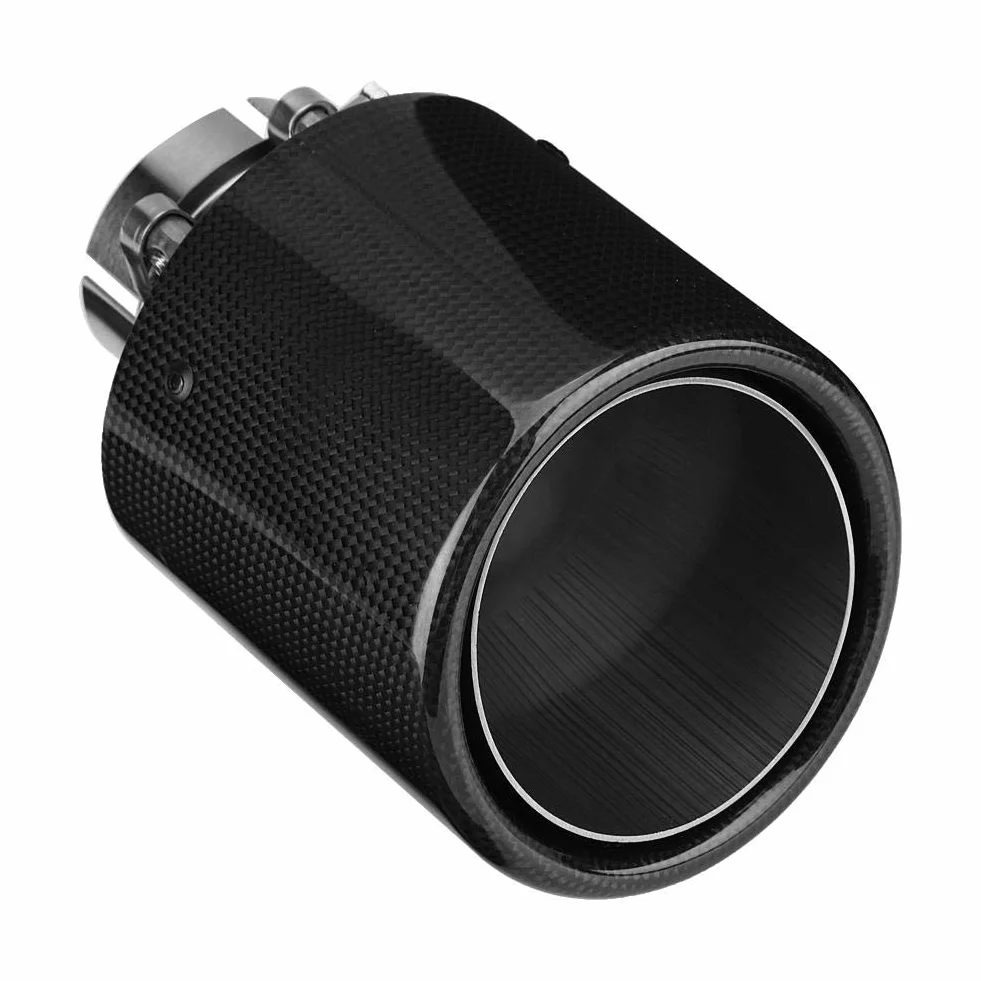 Qiilu Końcówka rury wydechowej uniwersalna 63-114 mm włókno węglowe