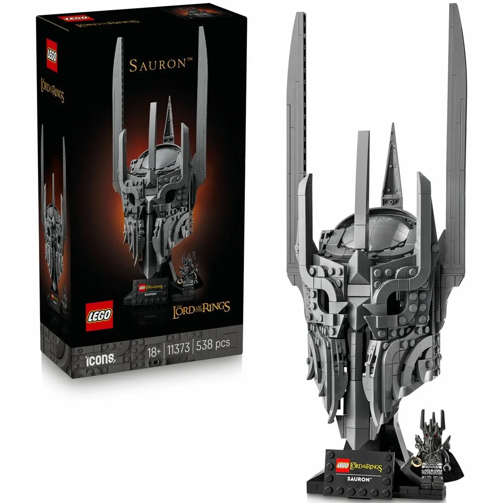 LEGO Icons Władca pierścieni: Hełm Saurona, zestaw konstrukcyjny dla dorosłych, ozdoba do domu i biura, pomysł na prezent fantasy dla mężczyzny i kobiety 11373