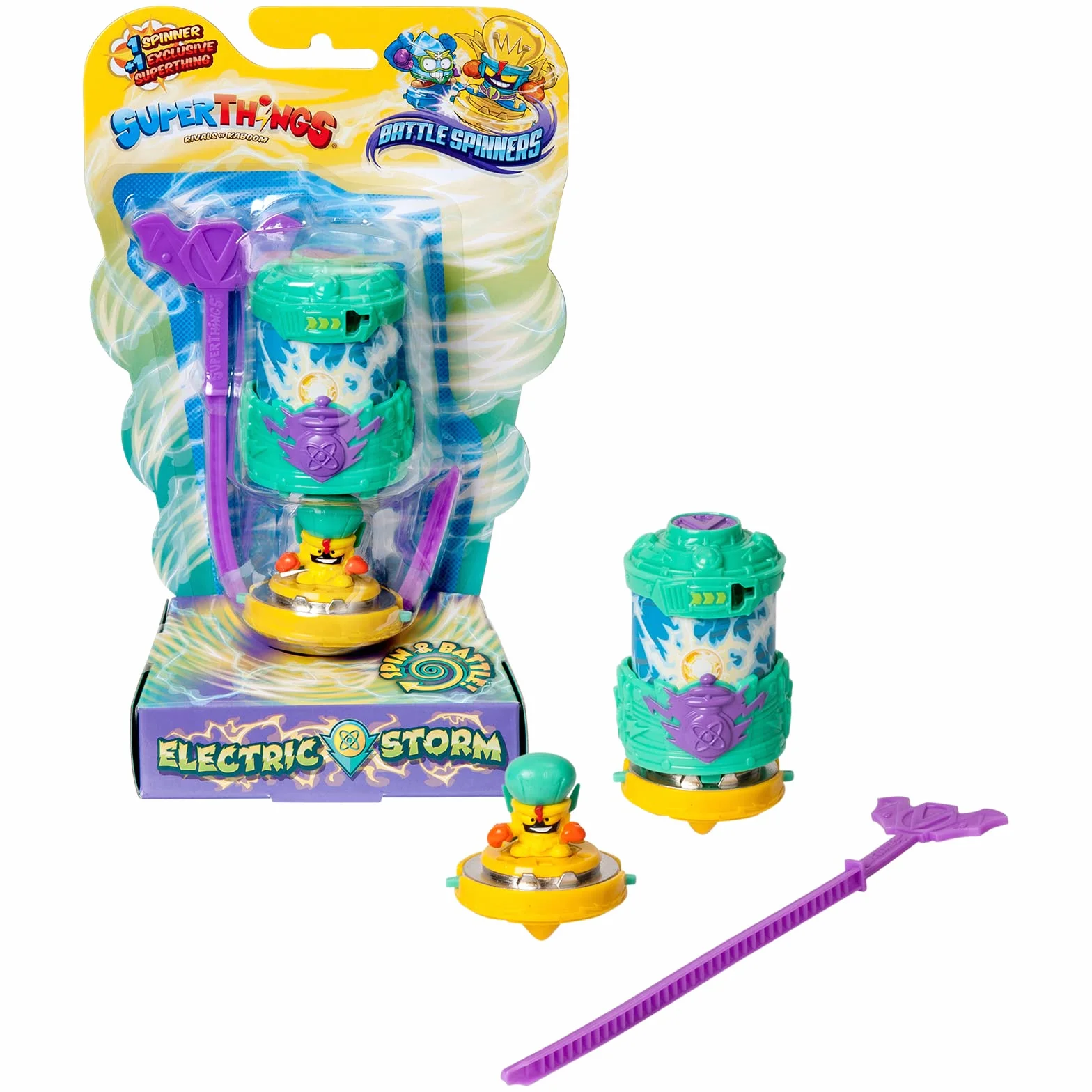 SUPERZINGS - Battle Spinners - Burza elektryczna, zawiera 1 Spinner i 1 ekskluzywny SuperThing