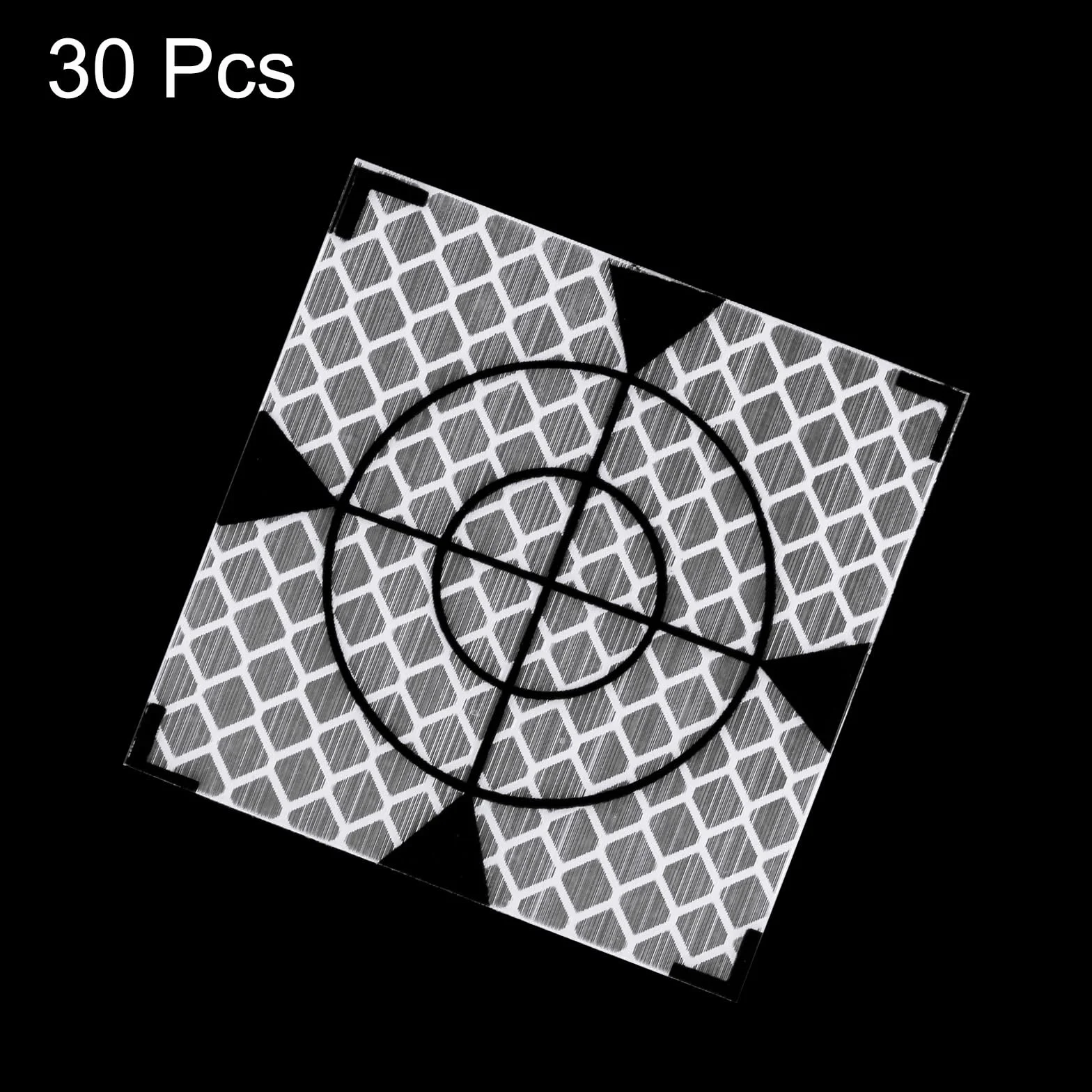 QUARKZMAN 30 sztuk podkładek odblaskowych 60 x 60 mm samoprzylepna taśma odblaskowa, oznaczenie celu pomiarowego dla stacji całkowitych, odcień srebrny