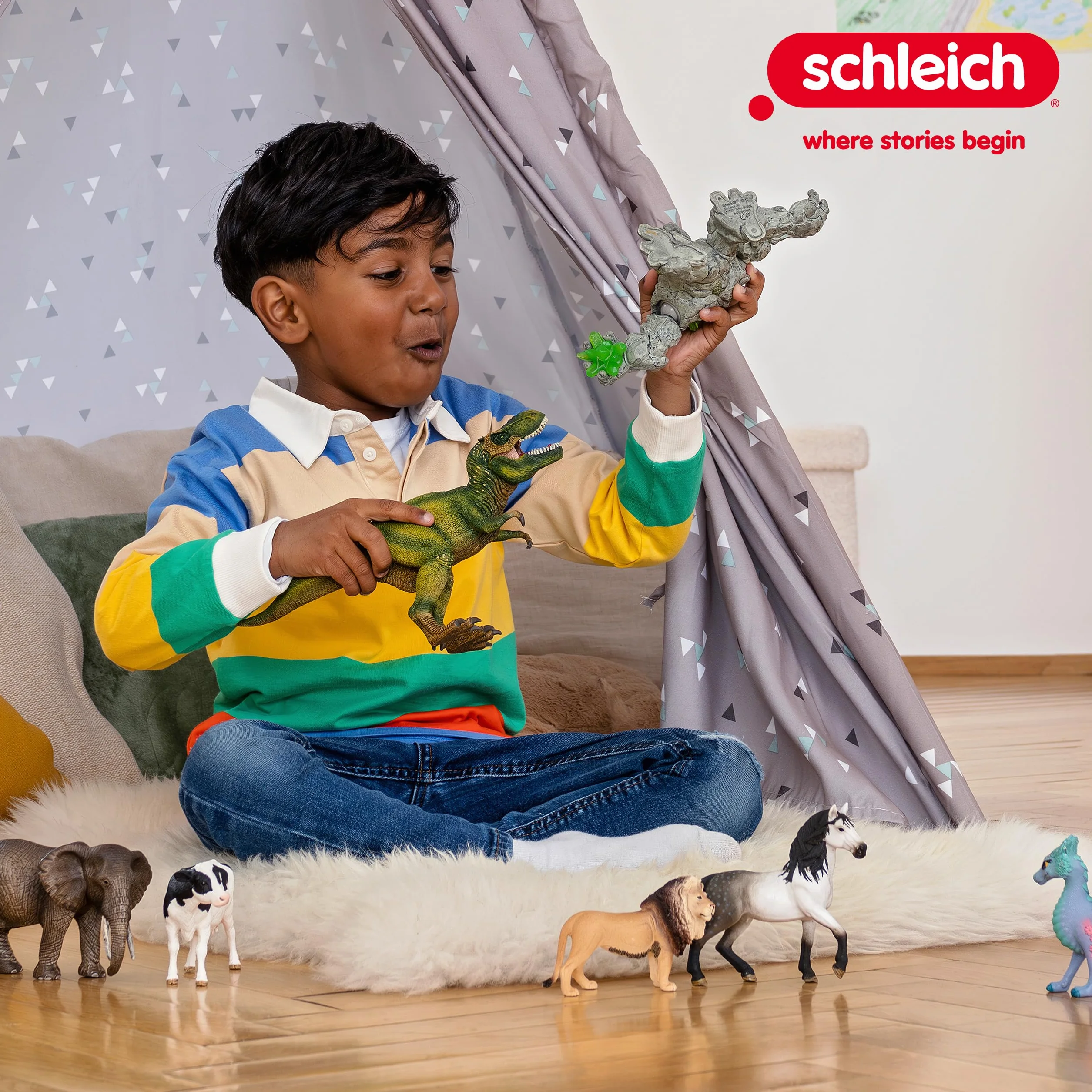 schleich HORSE CLUB | Podróż samochodem z przyczepą dla koni 42535 | z Hannah, tatą, koniem i akcesoriami | Prezent dla dziewczynek i chłopców | Zestaw konny od 5 lat | 110 elementów