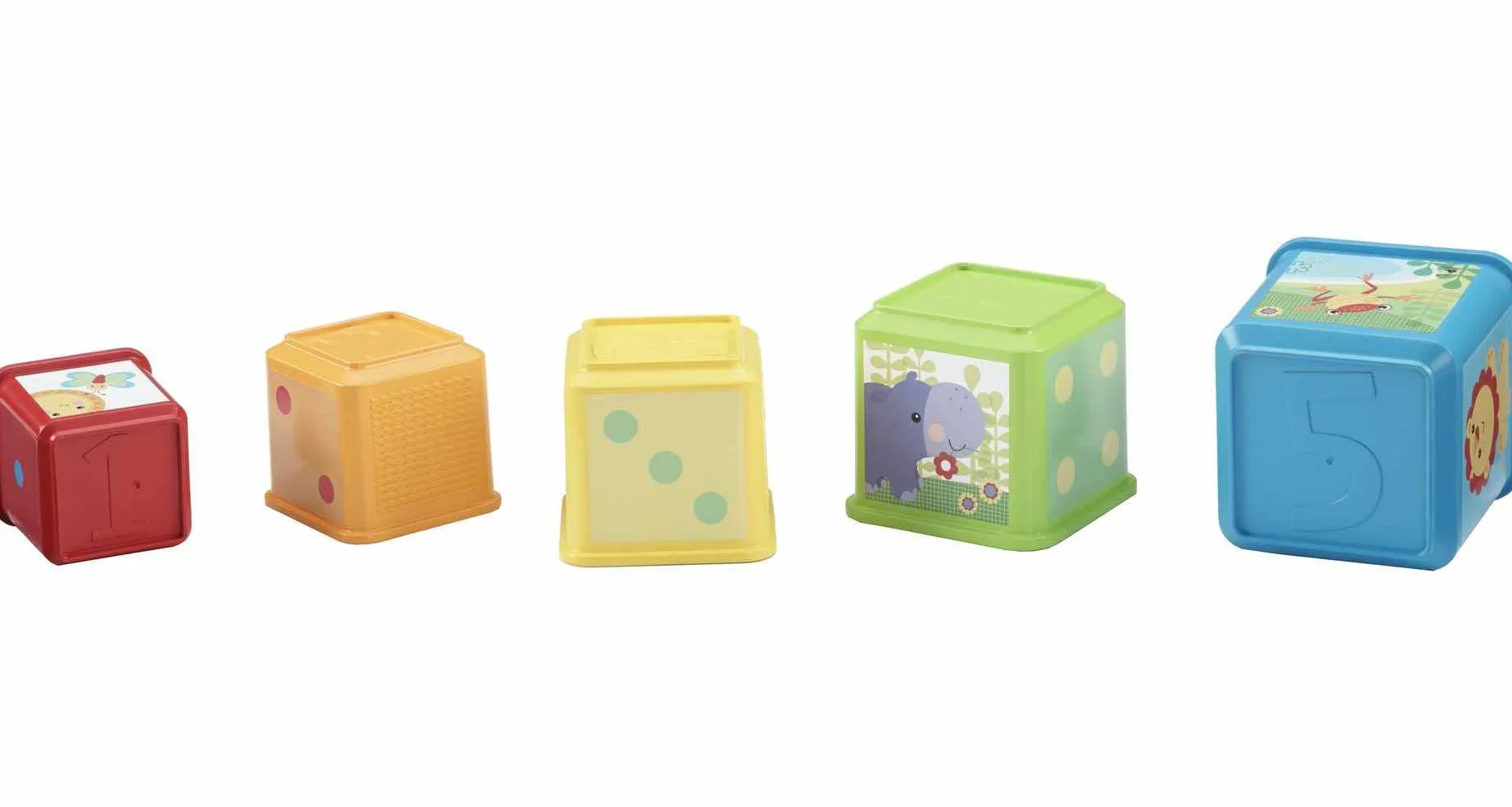 Fisher-Price Stack & Explore Blocks, set of 5, baby stacking and nesting toys, for infants ages 6 months and up, CDC52