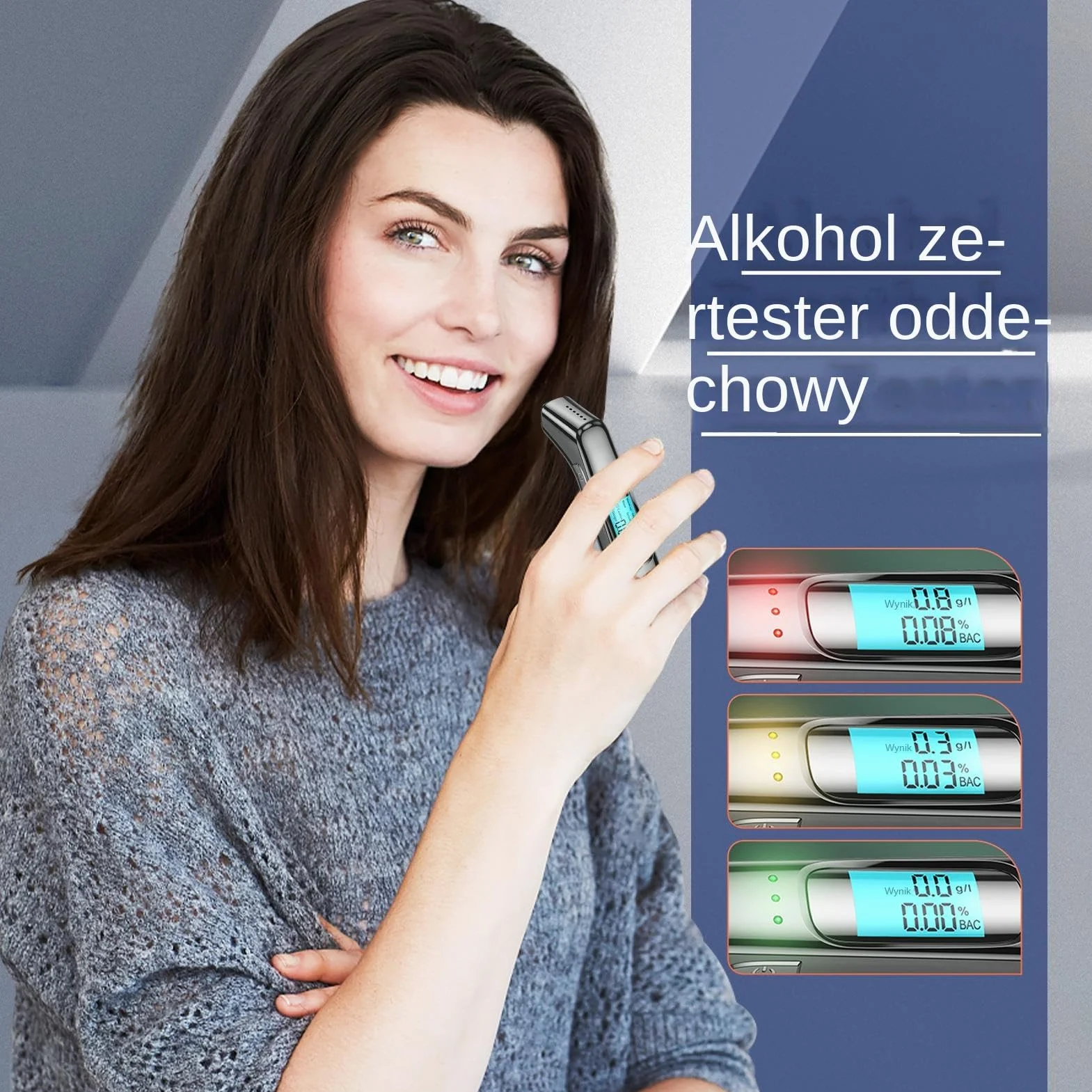 Breathalyzers For Alcohol, High Precision Digital Alcohol Tester With LCD Display, USB Rechargeable Noncontact Breath Detector For Safe Driving And Personal Use, 3.54x0.98x1.02 In