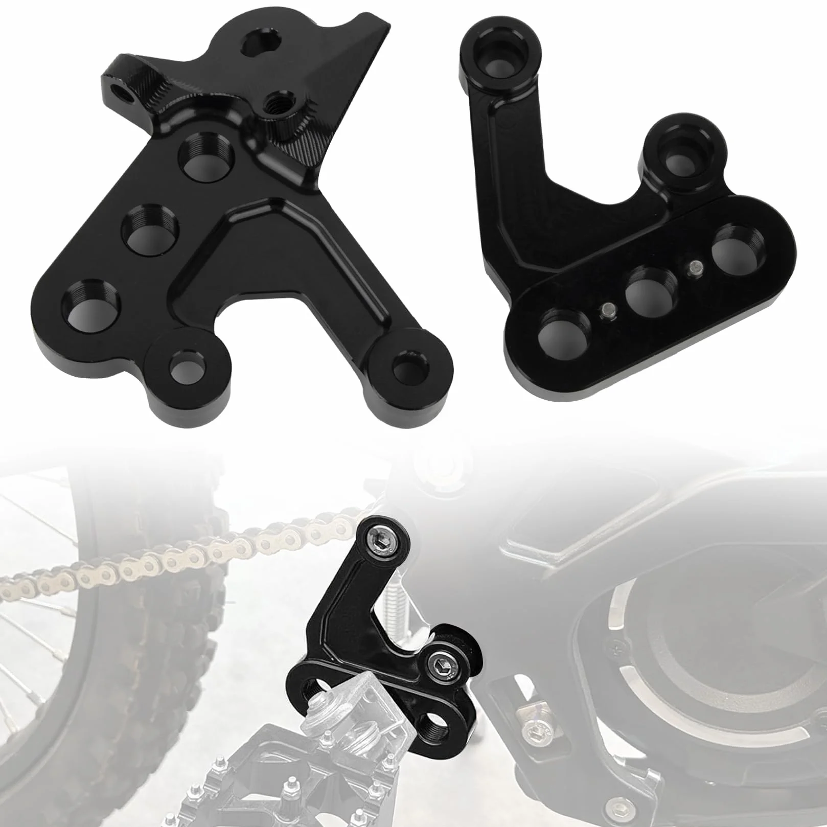 PSLER Wsporniki podnóżka motocyklowe do Sur-Ron Light Bee X S Segway X160 X260 Elektryczny Dirt Bike, CNC aluminiowe wsporniki do lewej i prawej nogi, kolor czarny
