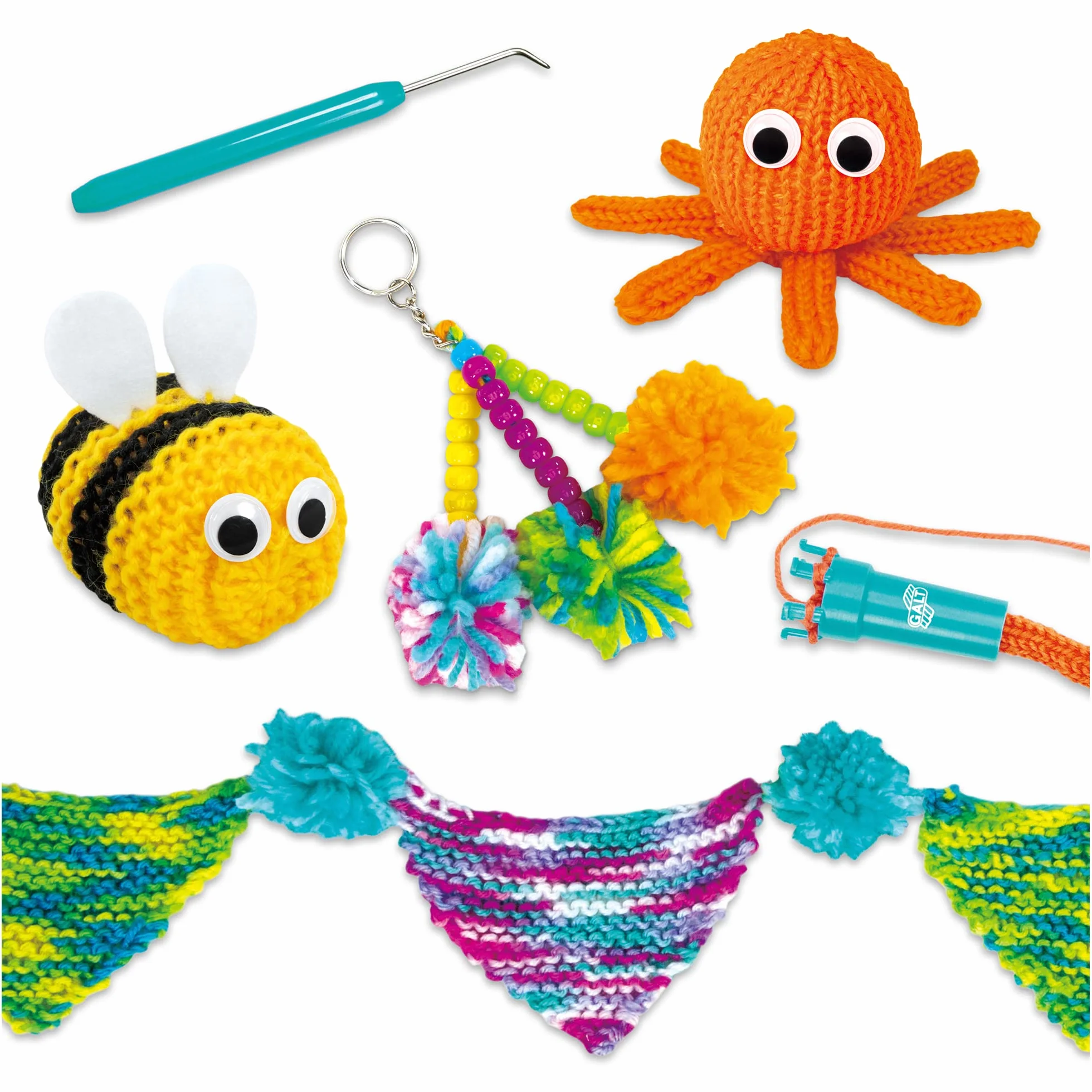 Galt Toys, First Knitting, Kids' Craft Kits, Ages 6 Years Plus
