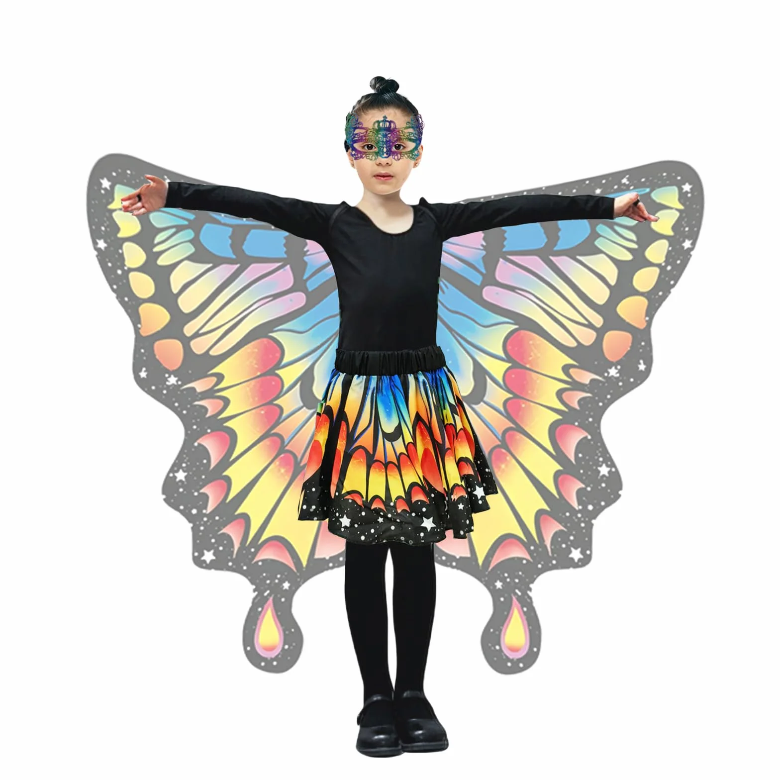 Motyl Skrzydła Przebranie Dziecka, skrzydła motyla dla dziewczynki ze skrzydłami, opaska na głowę, na karnawał, cosplay, Halloween, imprezę tematyczną