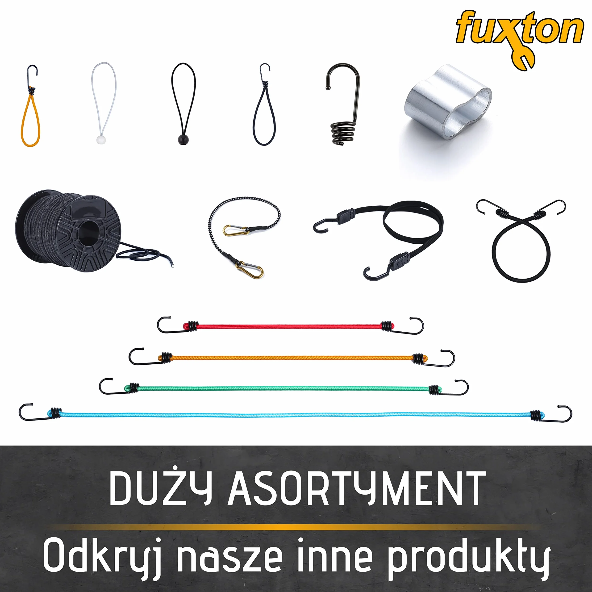 Fuxton haki spiralne do lin ekspanderowych ø 6 mm gumowe haki ekspandera do plandek przyczep