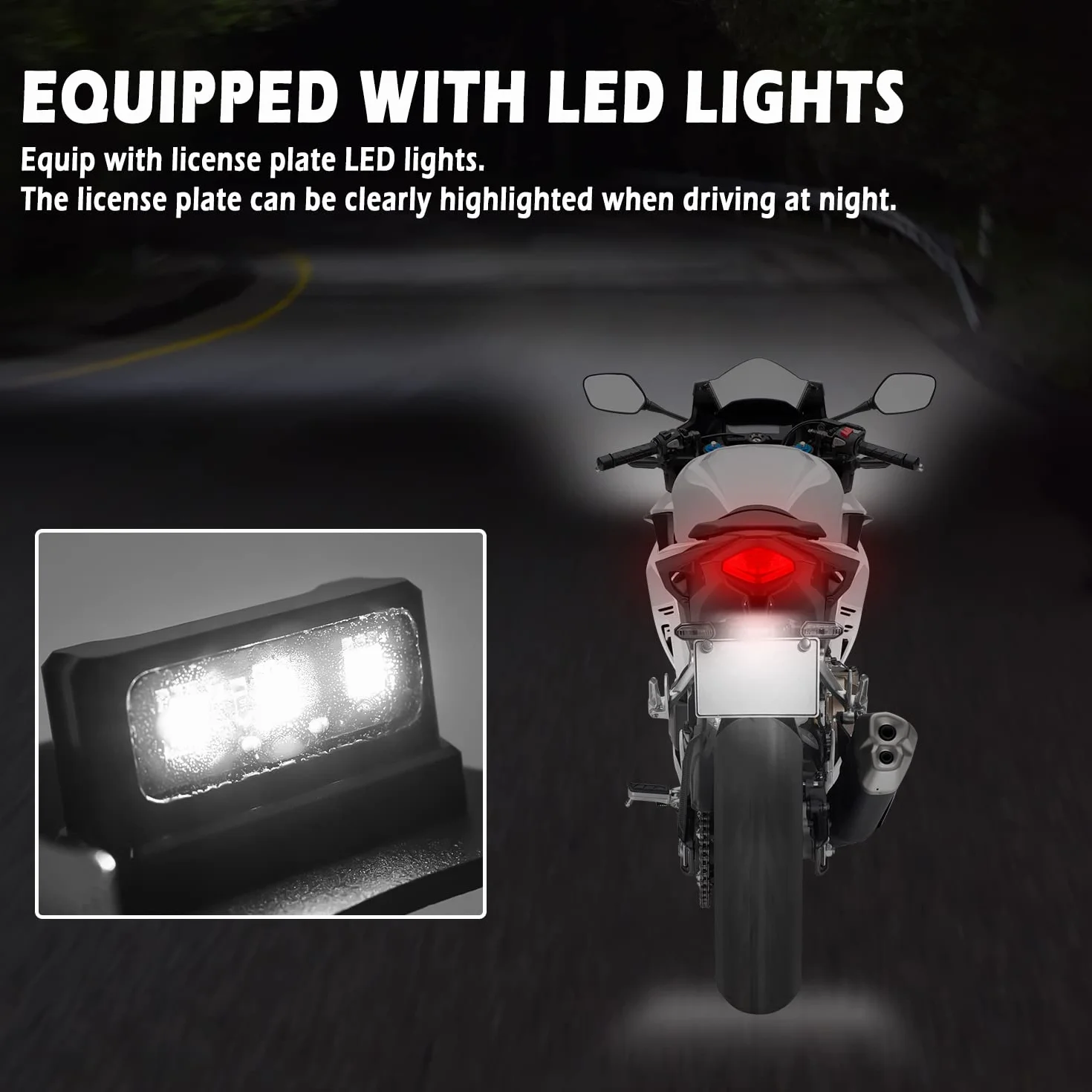 Tylna tablica rejestracyjna motocykla z oświetleniem LED kompatybilna z H-Onda CBR500R CBR 500 R CBR 500R CBR-500-R 2019 2020 2021 2022 2023 Fender Eliminator Zestaw tablicy rejestracyjnej