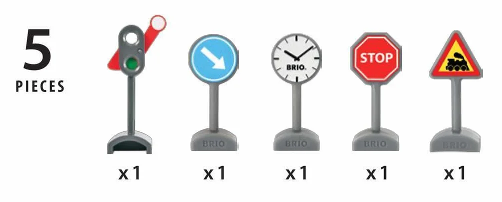 Brio 63386400 Zestaw Znaków (63386400) Bezpieczna Zabawka Dla Dzieci Powyżej 3 Lat
