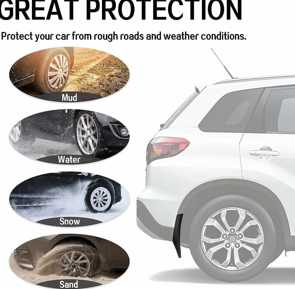 4 szt. Osłona przeciwbryzgowa do Suzuki S-Cross III 2022, błotnik błotnik wodoodporny błotnik akcesoria ochronne