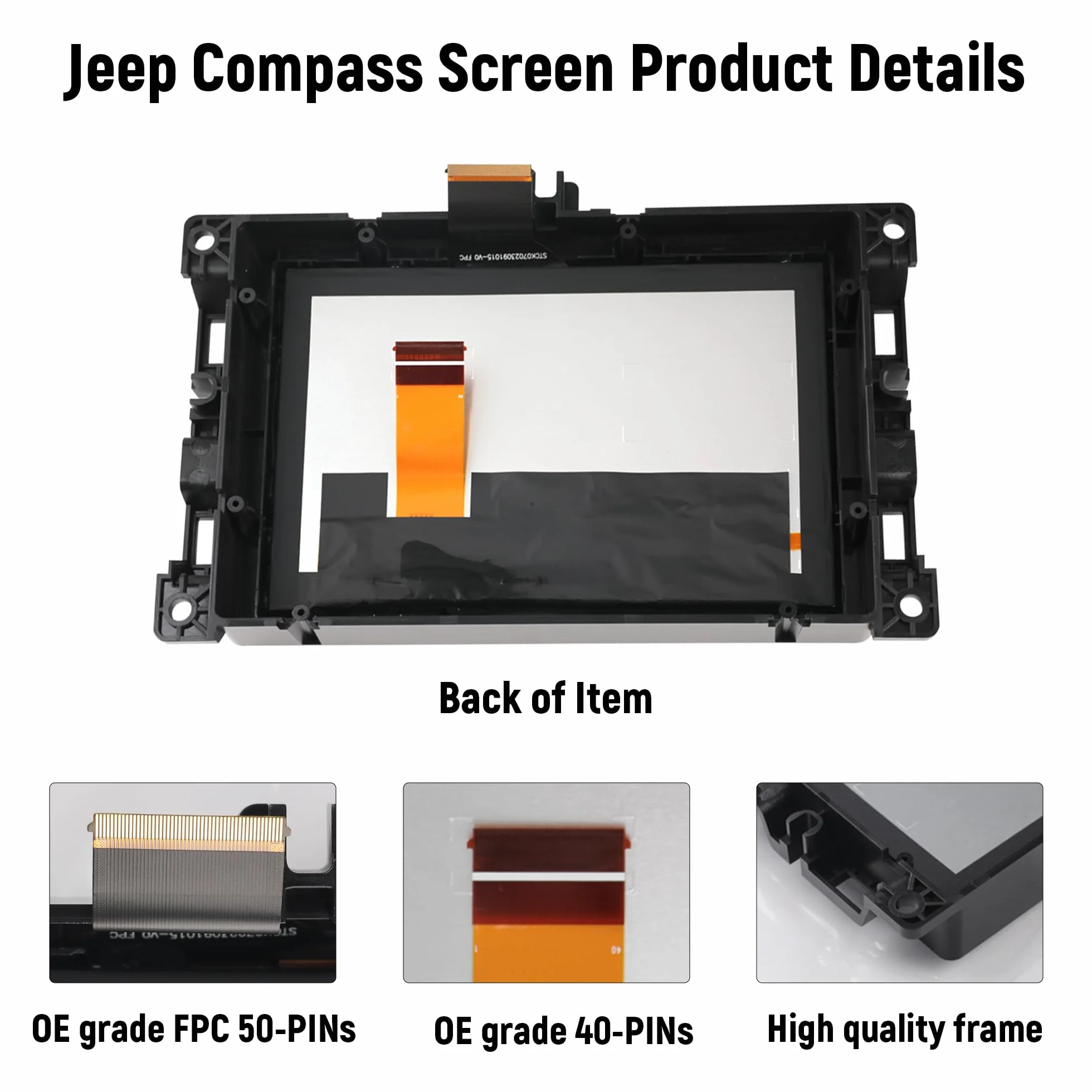 7-calowy ekran dotykowy Uconnect LCD z uchwytem do Jeep Compass 2017-2020, radio nawigacja monitor dotykowy monitor Digitizer wymiana TDO-WXGA0700K00033-V2 TDO-WXGA0700K00057