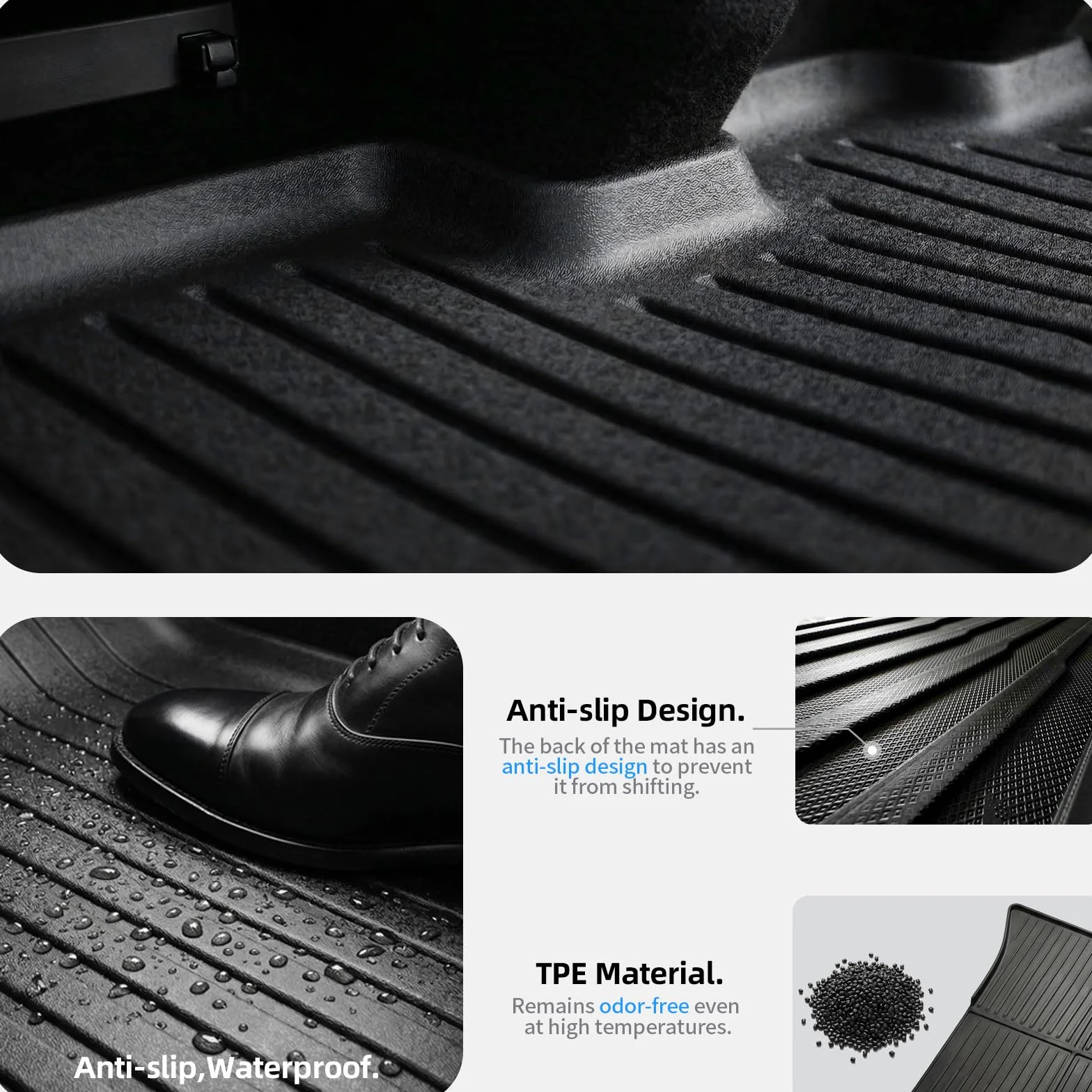 Tesla Model Y Juniper Accessories 2025/2026 All Weather TPE Anti-Slip Floor Mats Cargo Liner 5-osobowe