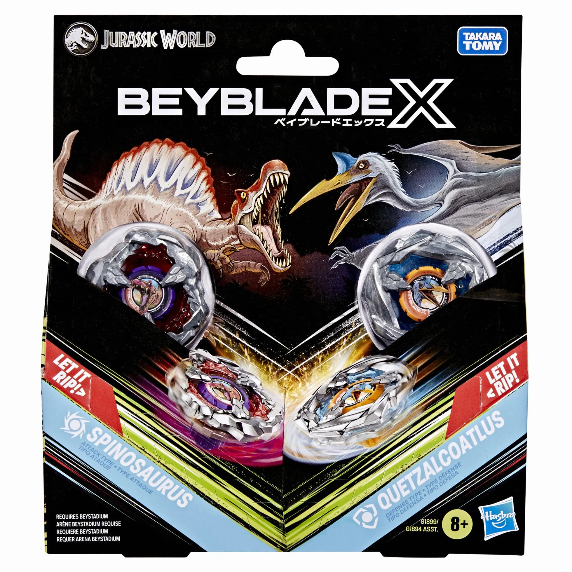 Wielopak Beyblade X/Jurassic World Collab Spinosaurus kontra Quetzalcoatlus