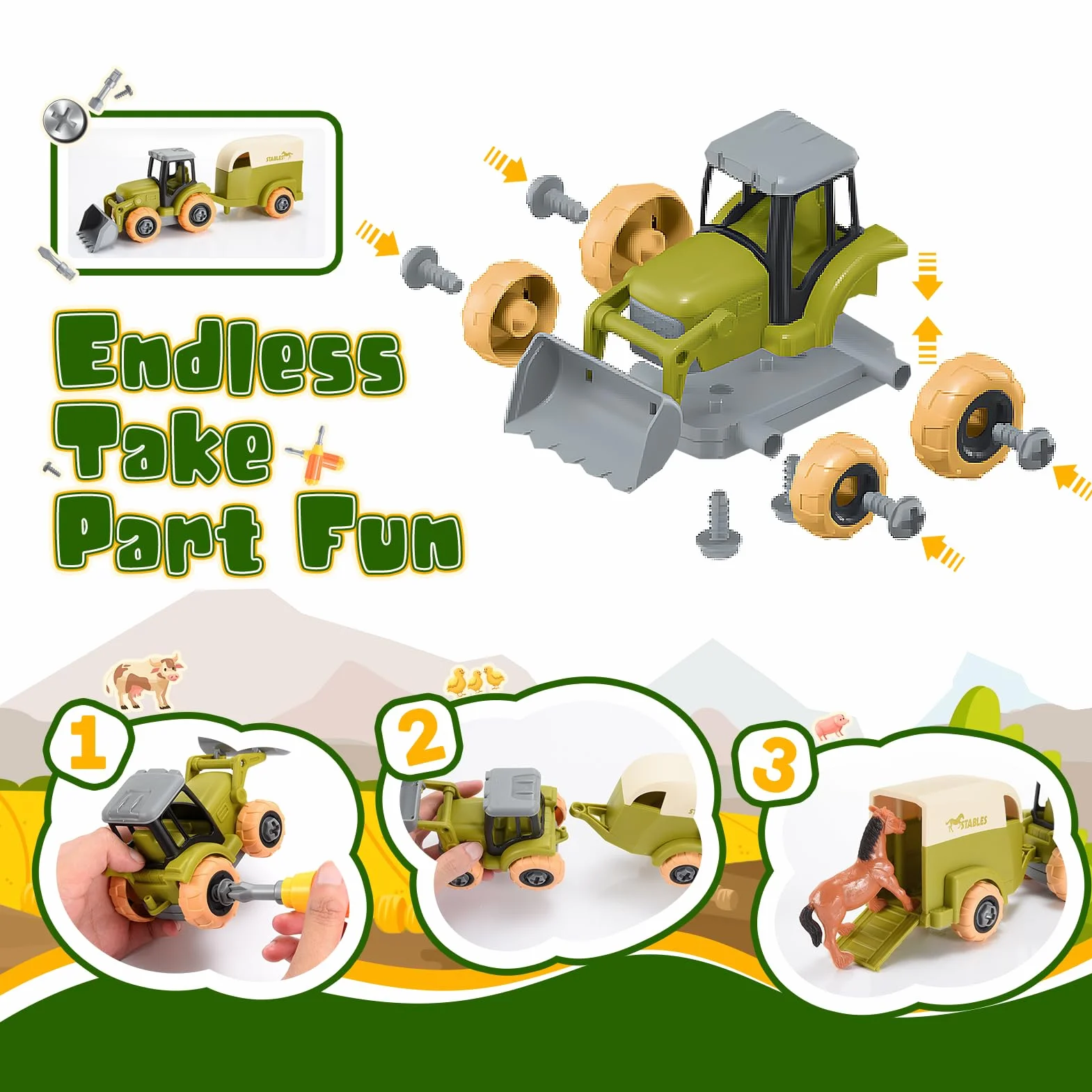 HappyKidsClub Tractor Set