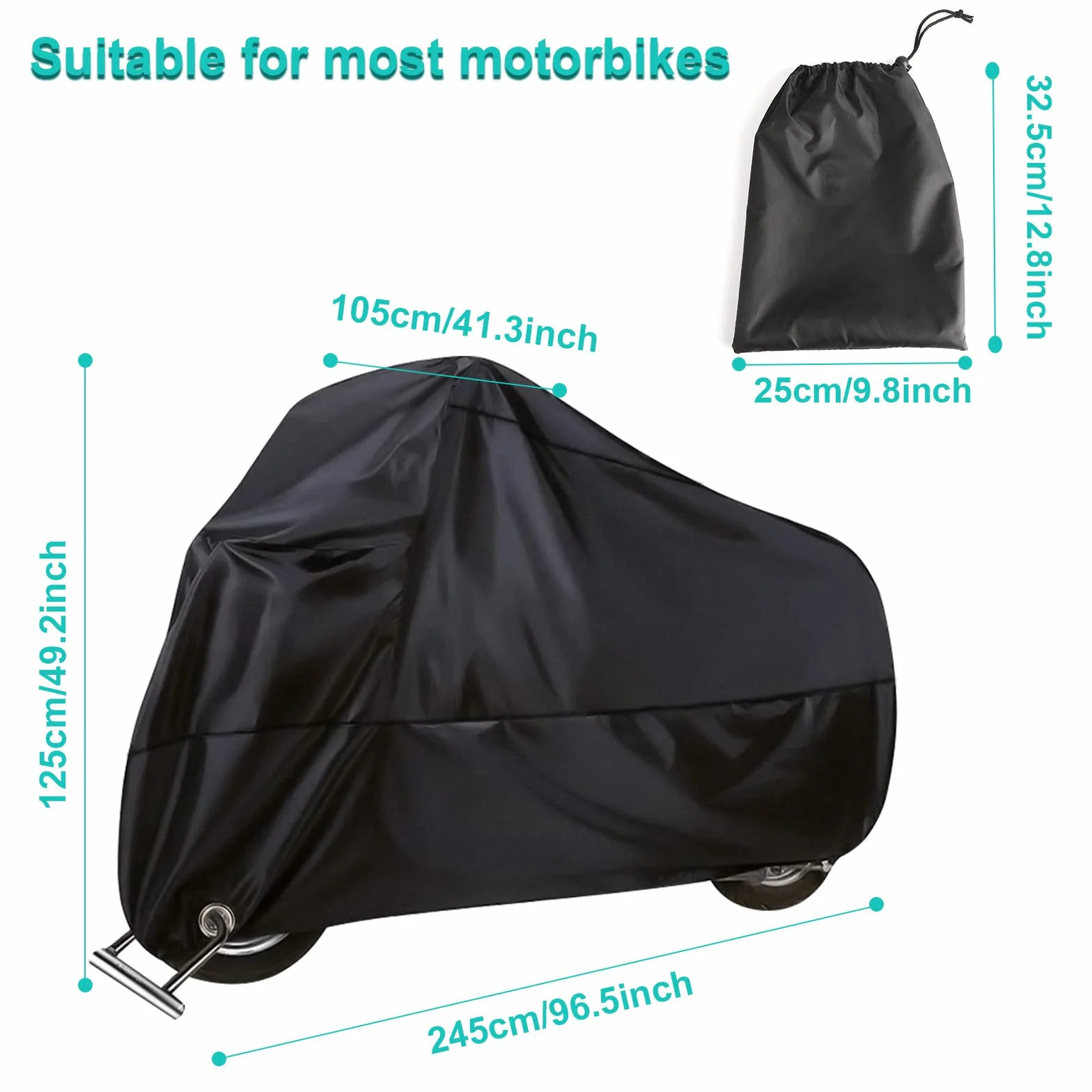 Plandeka ochronna na motocykl 245 x 105 x 125 cm