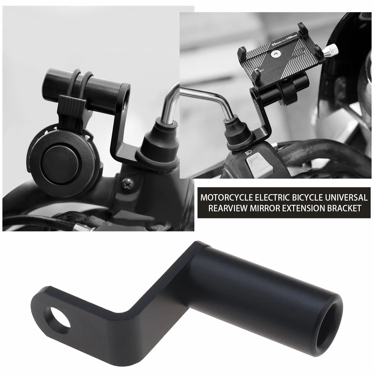 2 szt. uchwyt na lusterko wsteczne motocykla uchwyt na drążek świetlny uchwyt na kierownicę przedłużacz do zewnętrznych reflektorów USB ładowarka telefon komórkowy wsparcie GPS stop aluminium