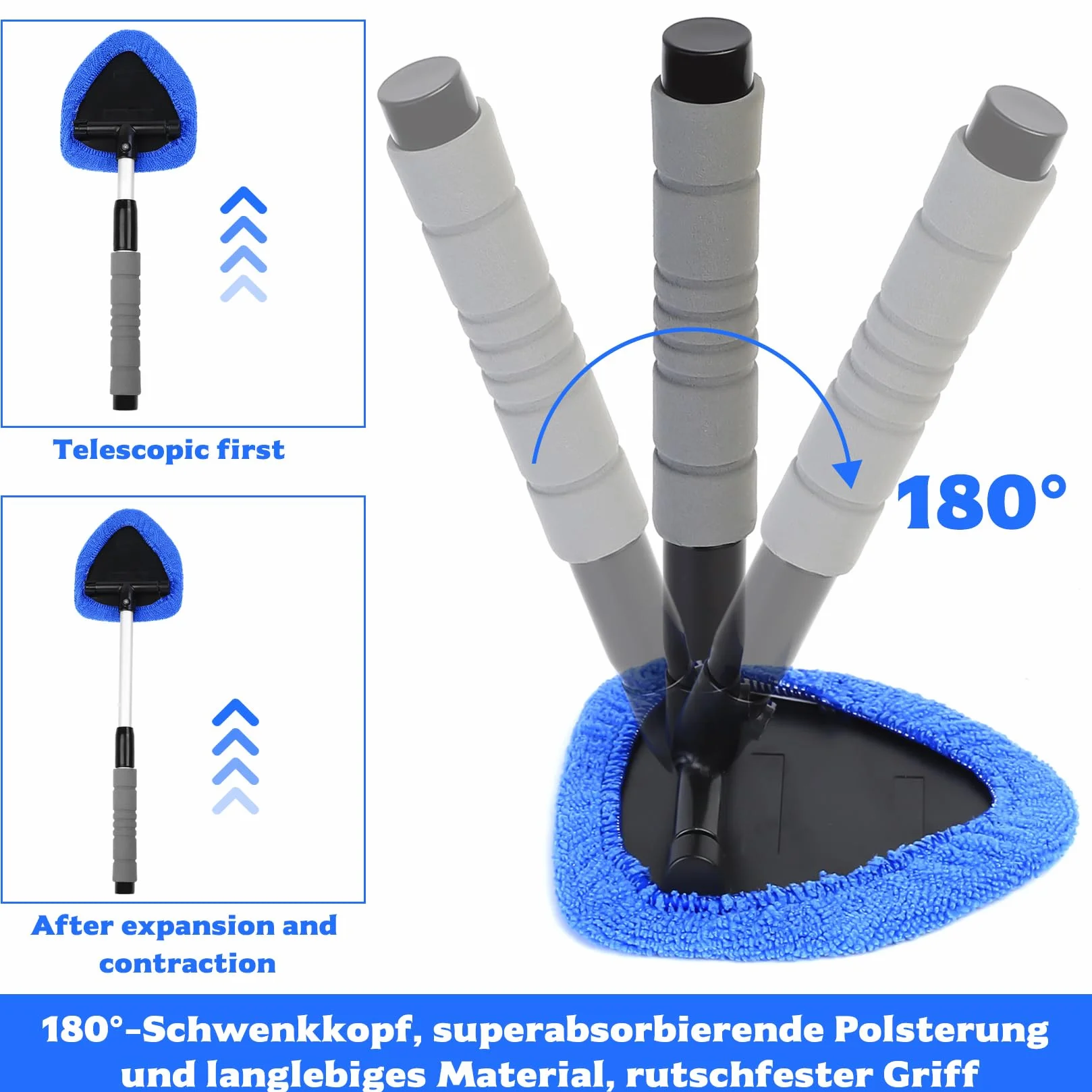 5 sztuk narzędzie do czyszczenia szyb samochodowych, narzędzie do czyszczenia szyb samochodowych, narzędzia do czyszczenia szyb samochodowych, wydłużalna i teleskopowa szczotka do czyszczenia szyb