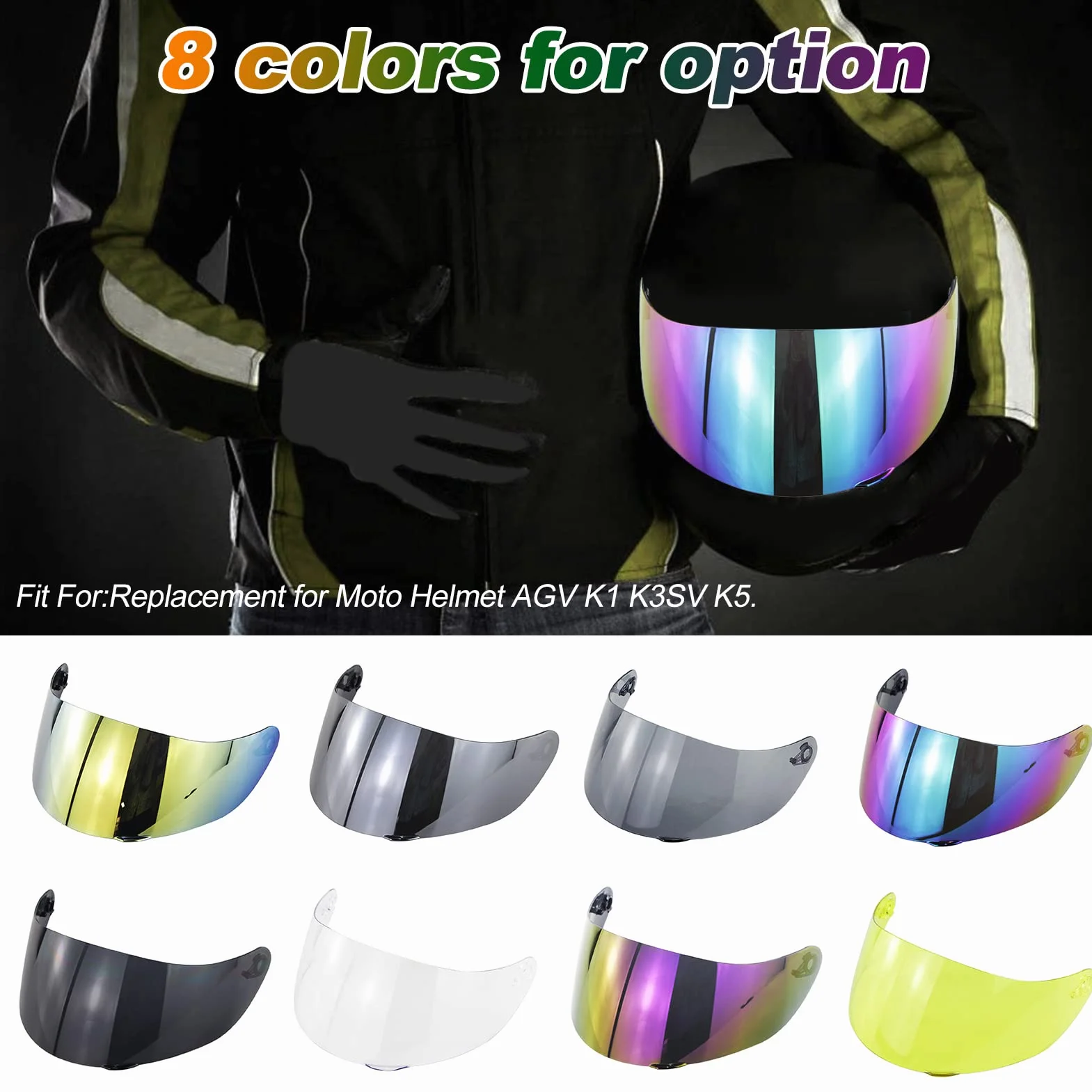 Shkalacar Osłona kasku motocyklowego Zamiennik dla AGV K1 K3SV K5 Kask, Osłona Kask Zamiennik dla AGV K1, Osłona obiektywu Kask Ochrona Przeciwwiatrowa
