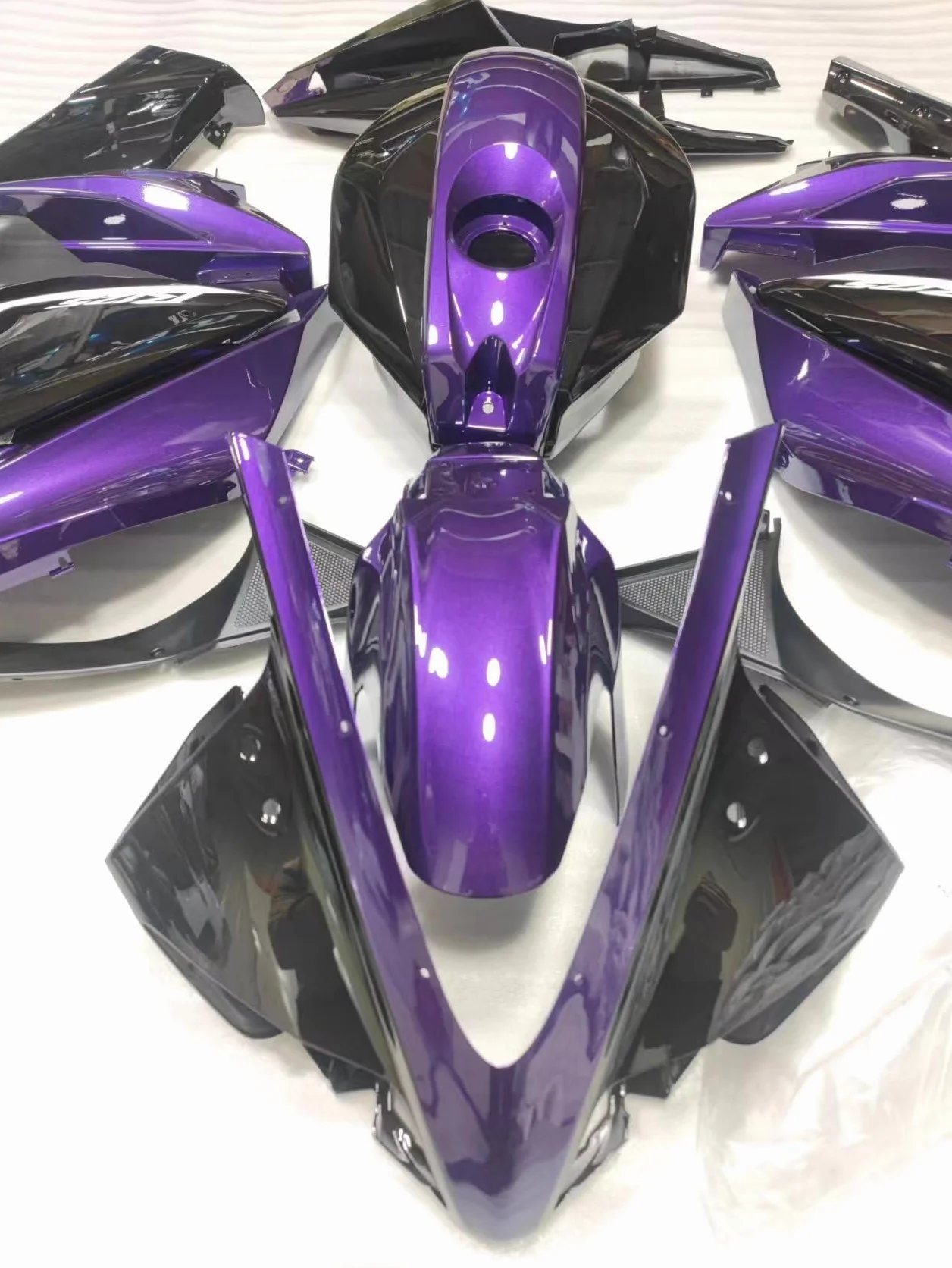 owiewki nadwozia, tworzywo sztuczne ABS, wtryskowe, na motocykl, wstępnie wywiercone otwory, zestaw do motocykla Yamaha R125 2008–2013/2014–2018, C ciemnofioletowy, 2008–2013