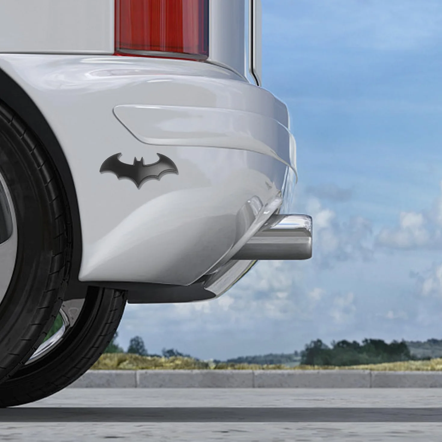 Naklejki samochodowe Batmobil Elees metalowe srebrny czarny