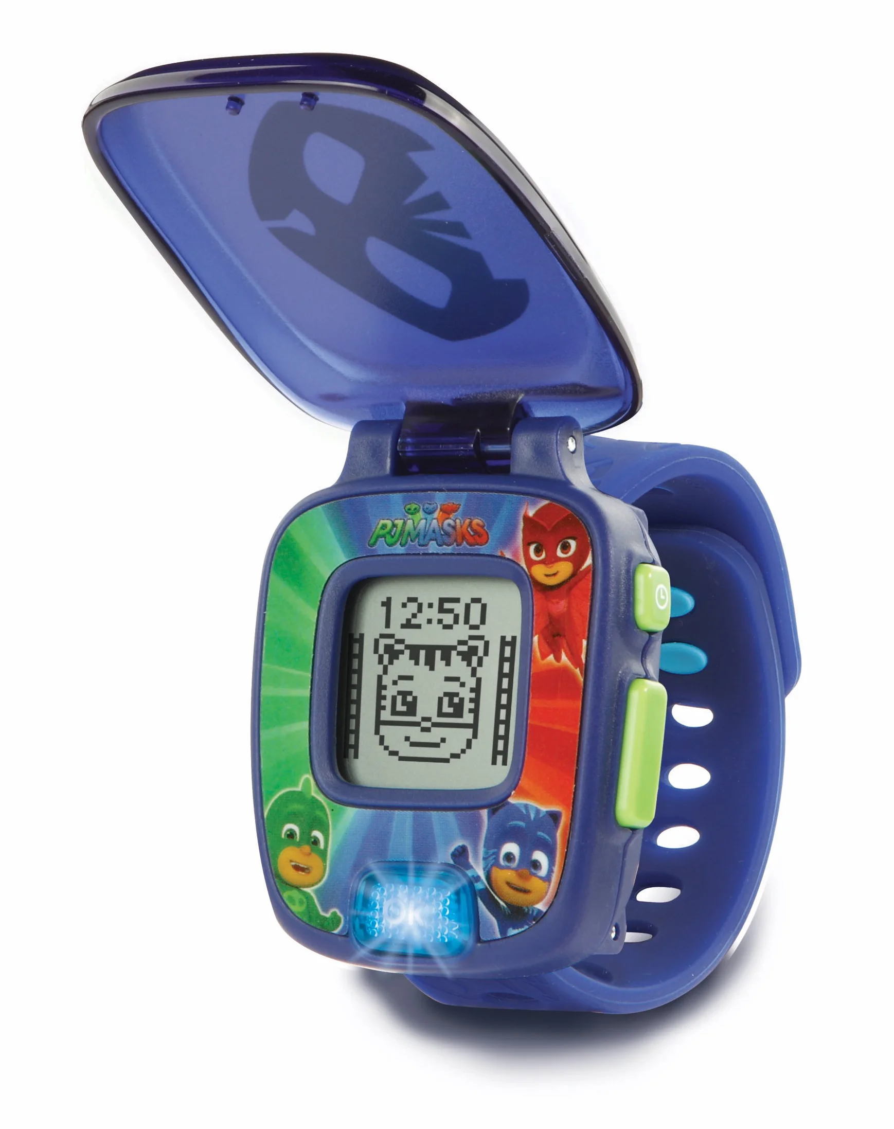 VTech Zegarek PJ Masks Gatuno, Smartwatch edukacyjny dla dzieci w wieku +3 lata, wersja ESP, niebieski, L (3480-175822), 1 szt