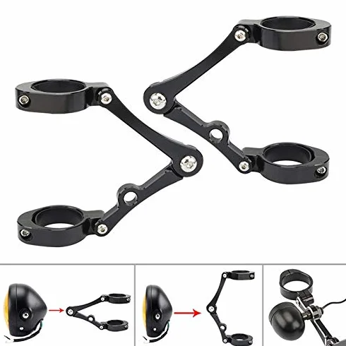 Zacisk mocujący do reflektorów motocyklowych 39 mm - 41 mm CNC średnica rury uniwersalne do / / wszystkiego, czarny