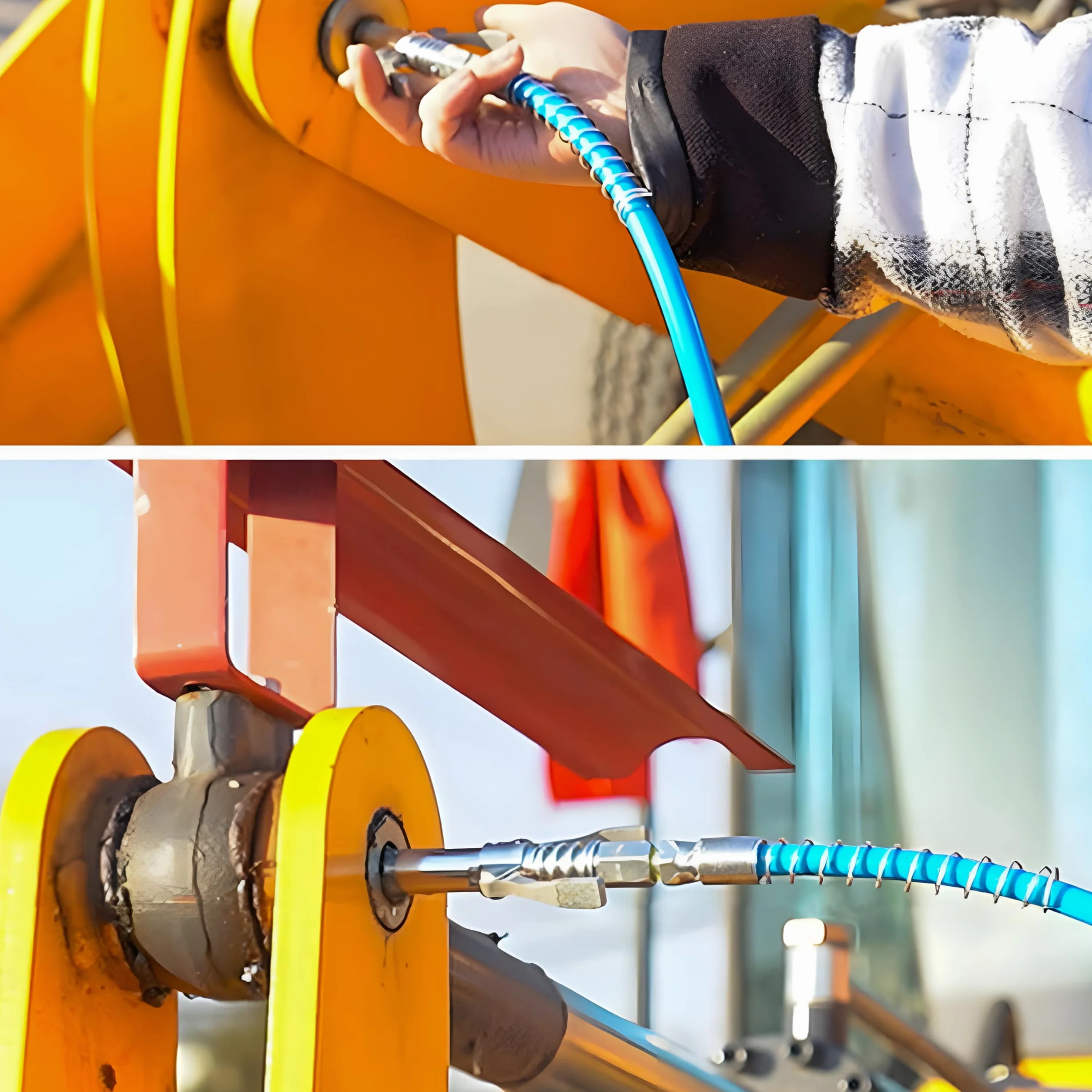 Retoo Szybkozłączka do Prasy Smarowej 10000 PSI, Końcówka Smarownicy z Wężem 30 cm, 1/8", Pasuje do M6–M14