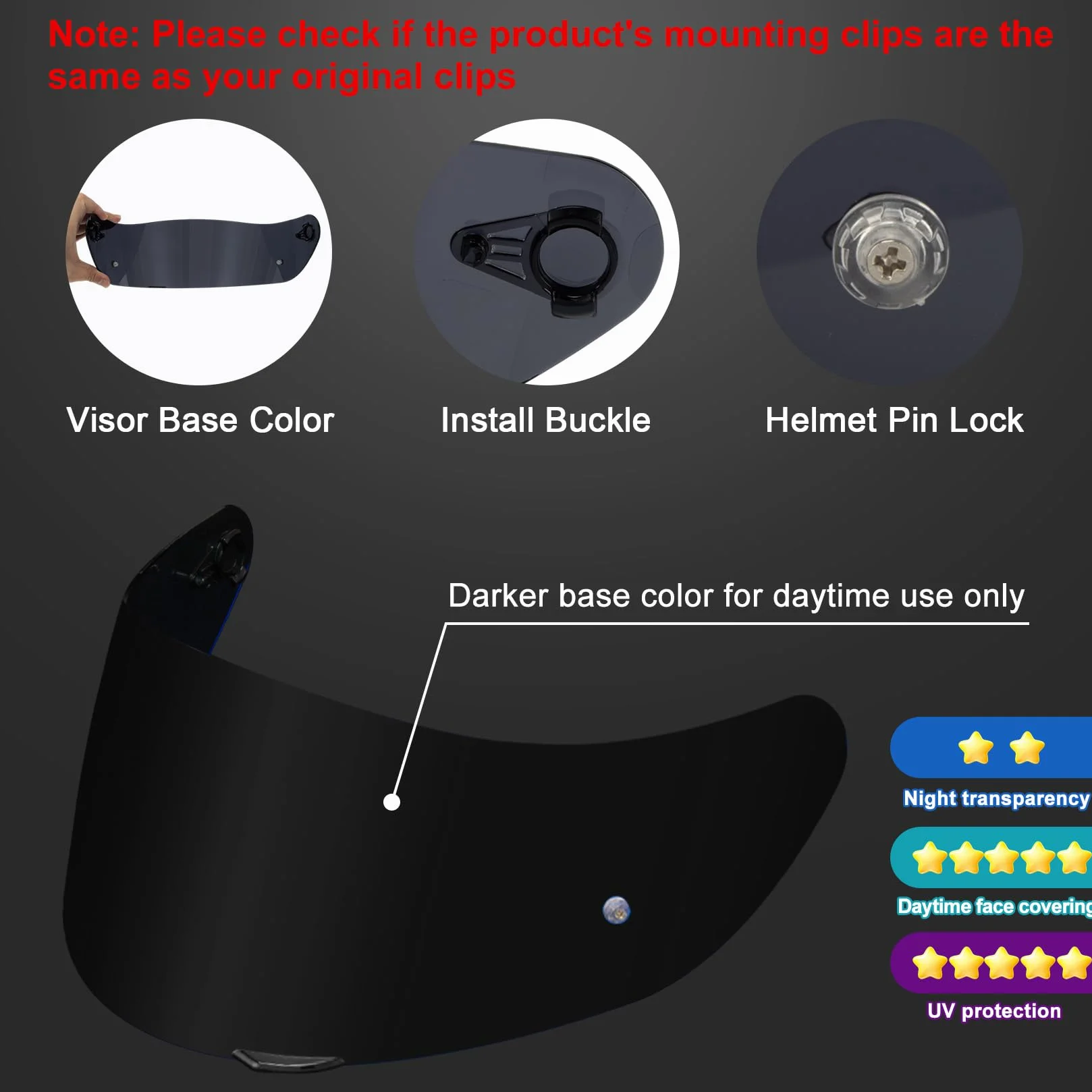 PSLER K1S Visor K1 Helmet Visor K3 SV Tinted Visor K5 Face Shield Replacement Deep Smoke