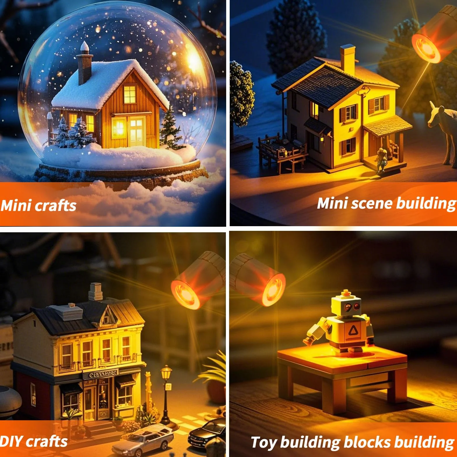 10szt Mini Lampki LED, Miniaturowych Świateł Bateryjnych w Zestawie do DIY Craft Dollhouse Mała Lampa Elektryczna do Dekoracji Latarni Papierowych Akcesoria (Czerwone Światło)