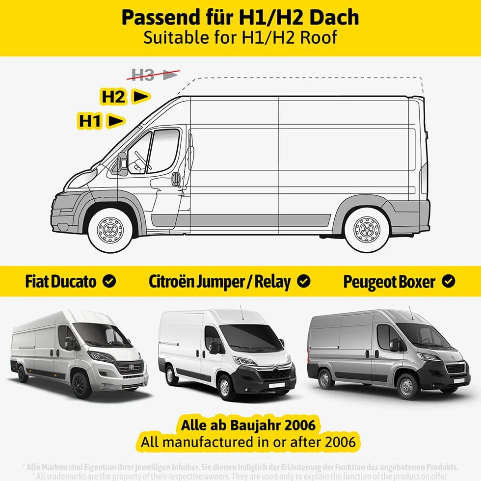 Siegvoll Blokada Drzwi Tylnych Ochrona Przed Włamaniem do Dach H1/H2 - bez Wiercenia Tylnych Drzwi Prick Stop Urządzenie z Ulepszoną Składaną Zawleczką, Akcesoria do Samochodów Kempingowych
