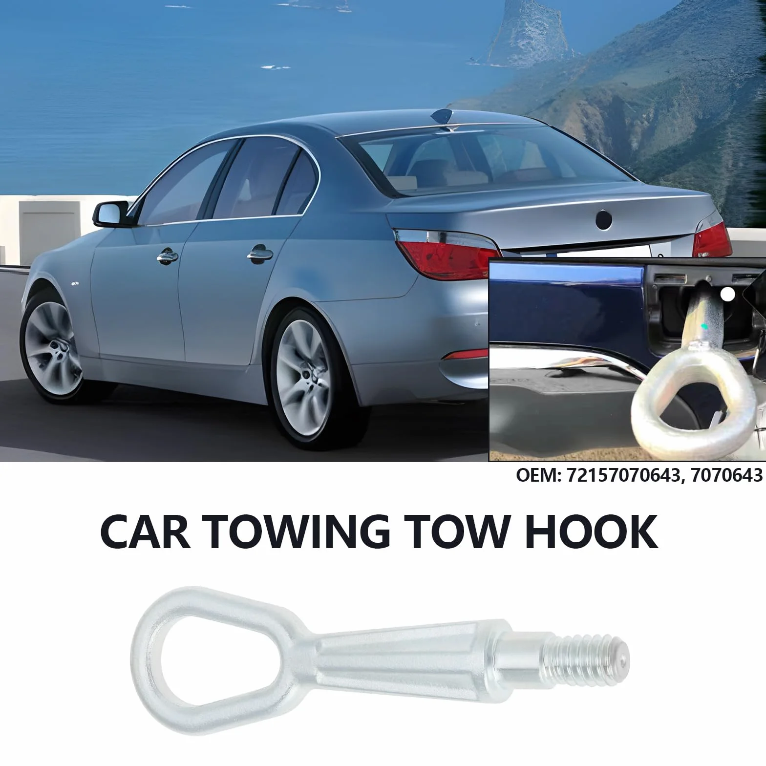 ECSiNG Wymiana śruby haka holowniczego 72157070643 kompatybilna z BMW 1 3 5 7 X5 X3 Series E53 E60 E61 E63 E64 E65 E70 E87 E90 E91 hak holowniczy
