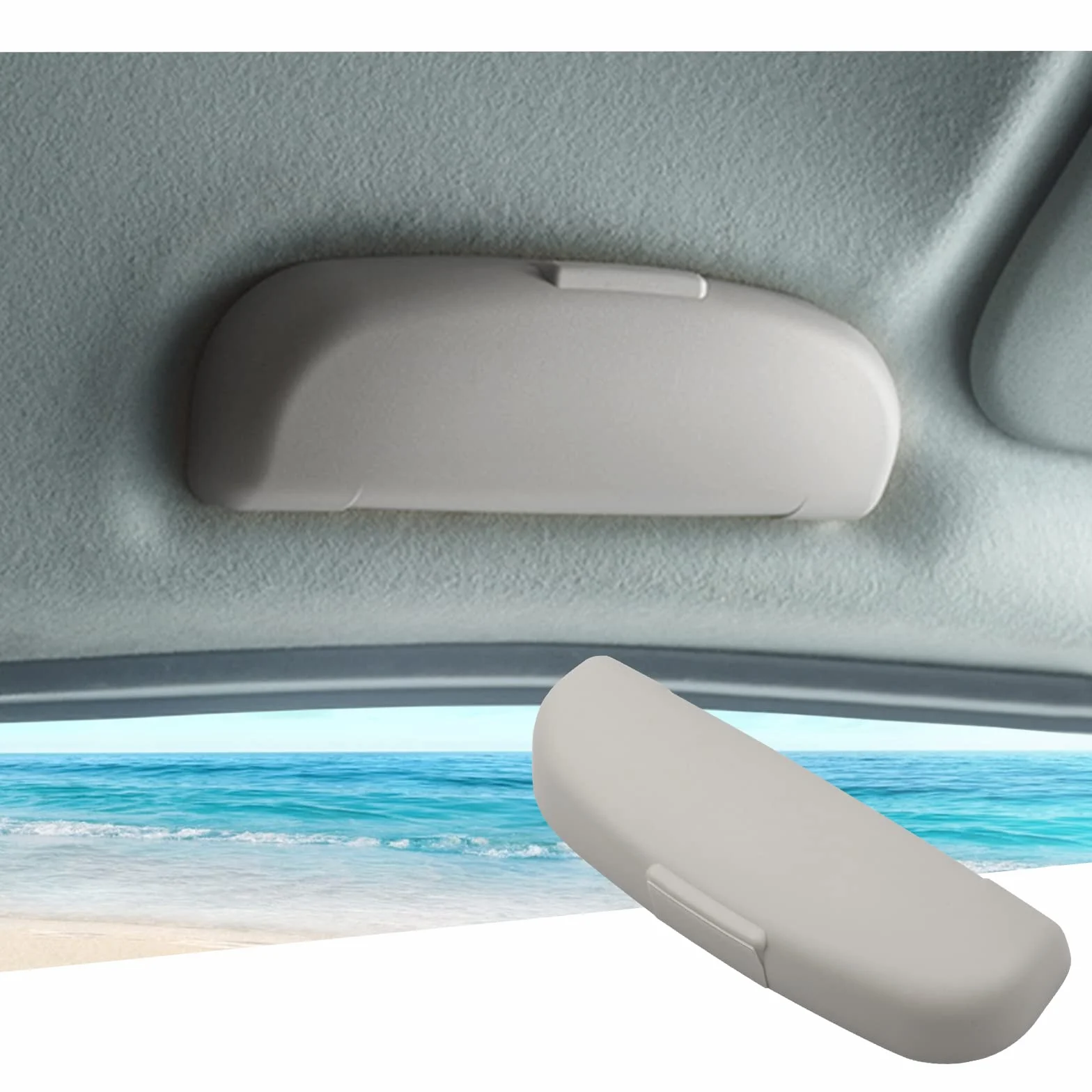 GAFAT Volvo XC40 XC60 XC90 V60 V90 S90 Samochodowy Uchwyt na Okulary Przeciwsłoneczne, Etui na Okulary do Wnętrza, Pudełko do Przechowywania, Organizer, Futerały na okulary (Szary)
