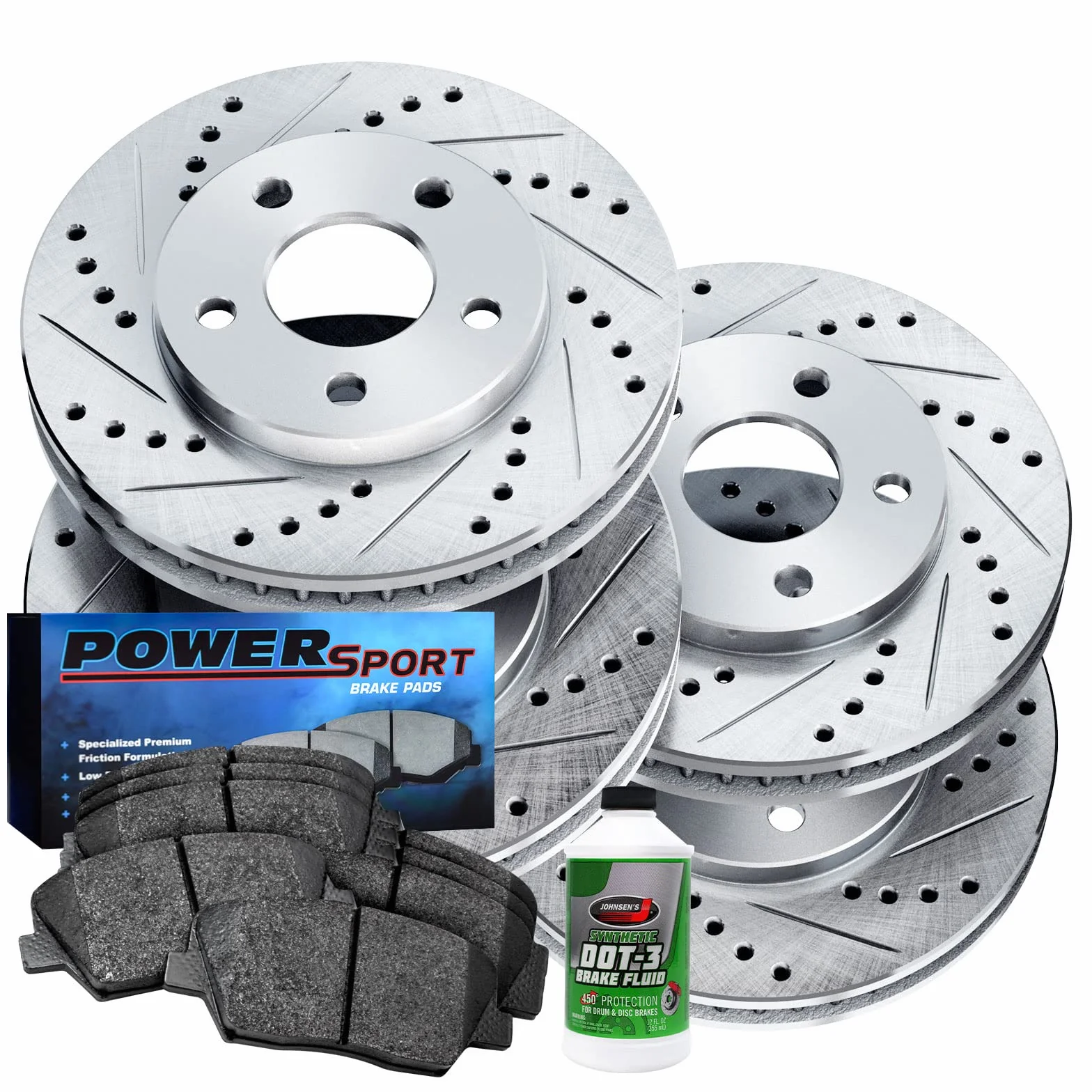 Power Sport Zestaw przednich tylnych hamulców i wirników | Przednie tylne klocki hamulcowe | Wirniki i klocki hamulcowe | Ceramiczne klocki hamulcowe i wirniki BLCC.03068.02