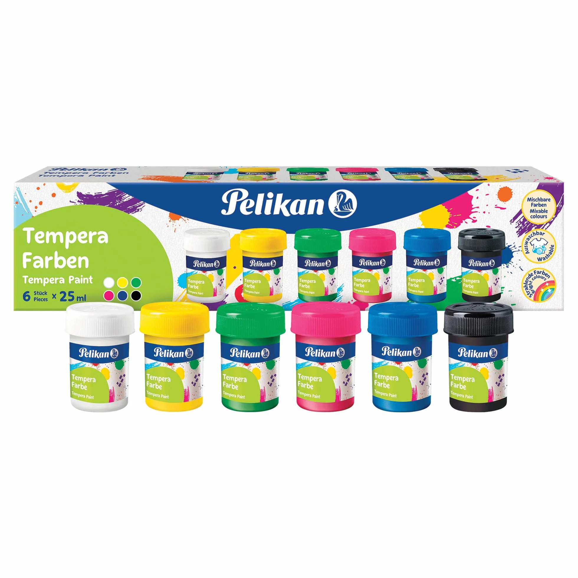 Pelikan Zestaw farb temperowych, 6 podstawowych farb po 25 ml