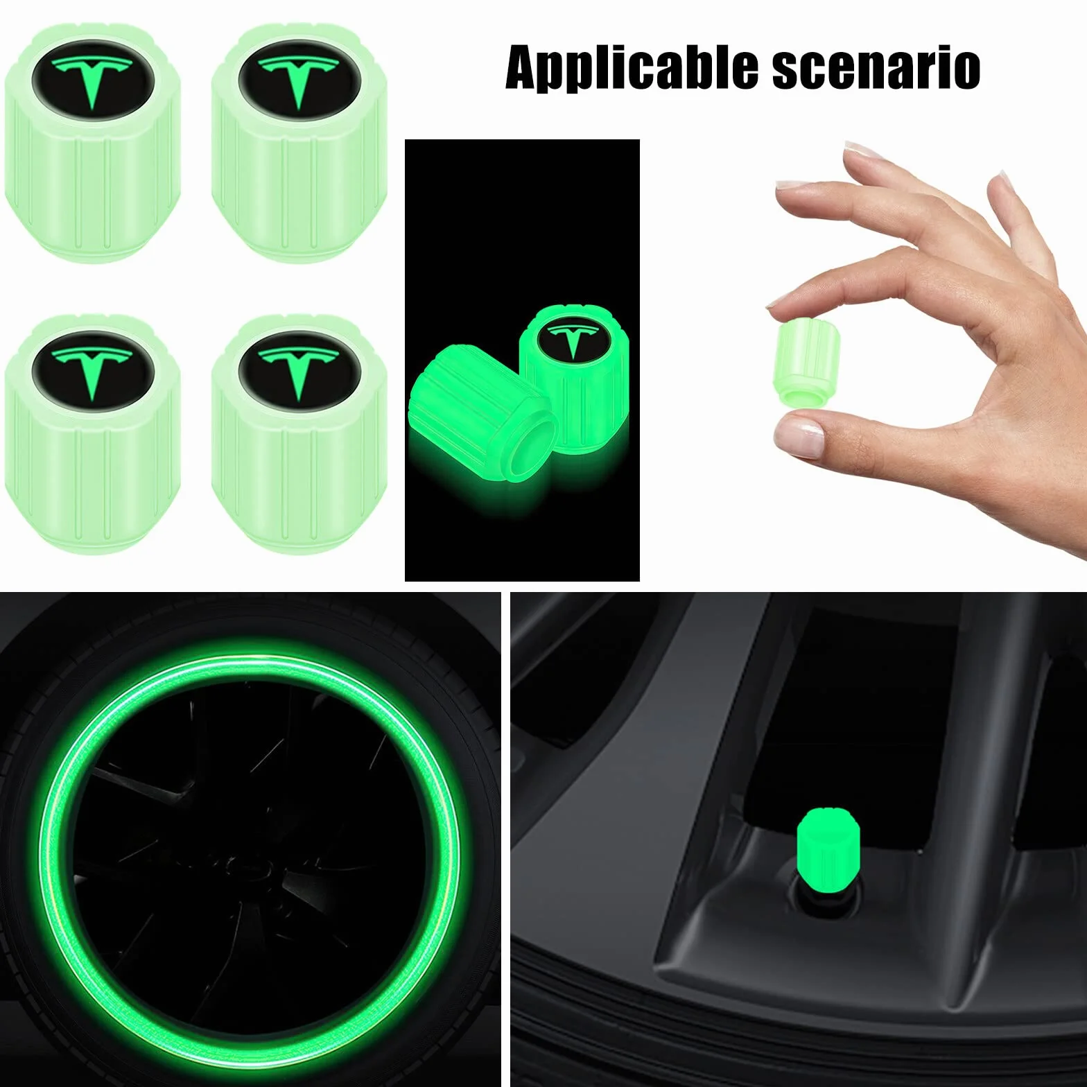 Tesla zestaw kołpaków centralnych z logo do Model Y, 3, S, X