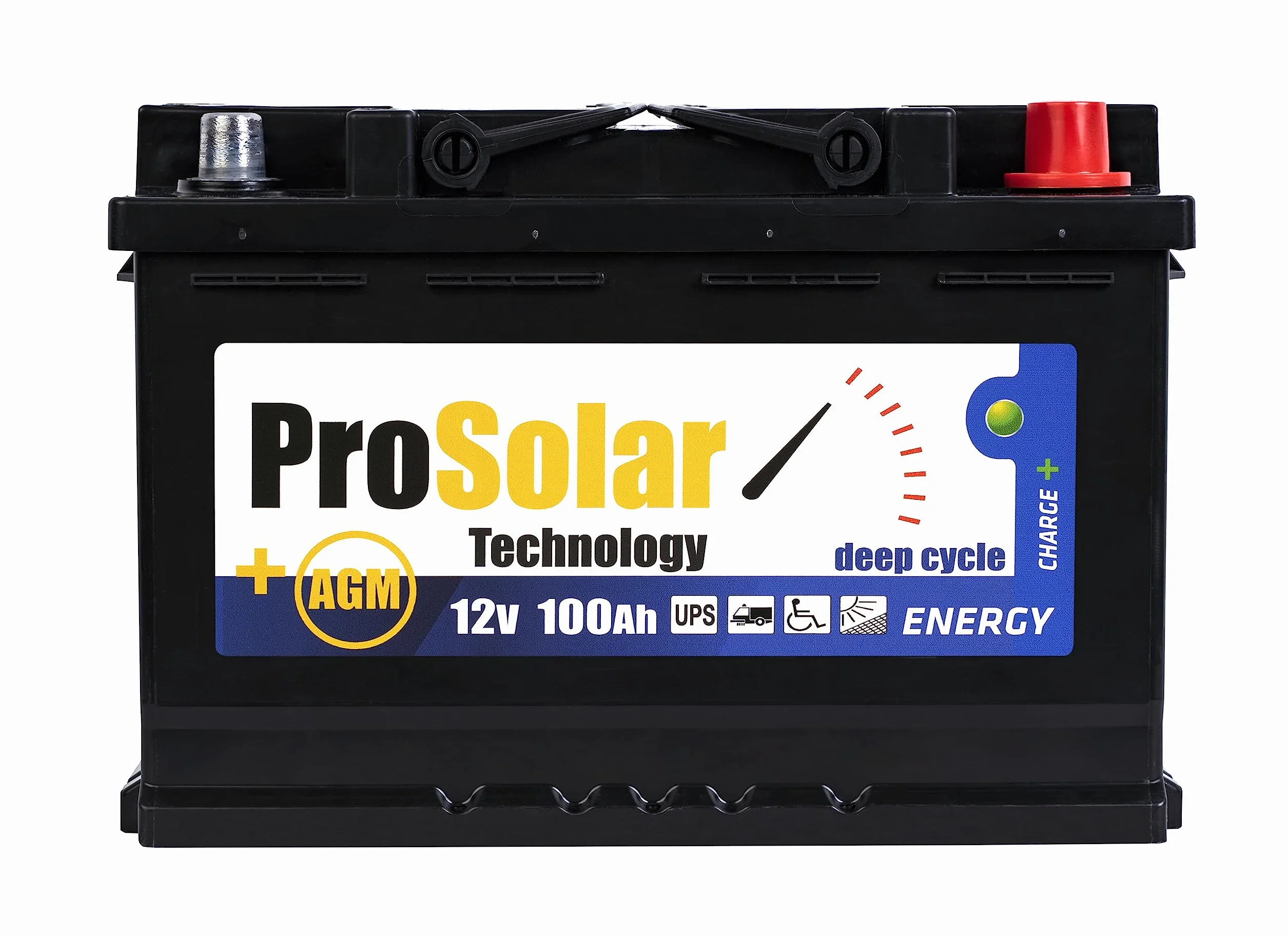 AGM akumulator solarny 12 V 100 Ah, akumulator solarny Deep Cycle, akumulator konsumencki, do przyczepy kempingowej, łodzi, 100 Ah
