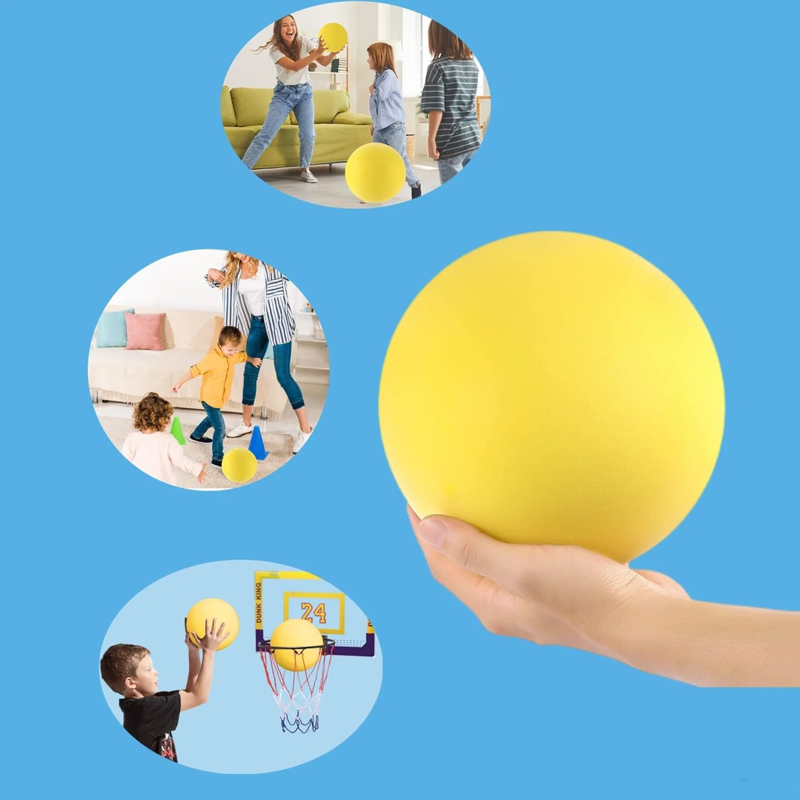 Miękka, bezgłośna piłka piankowa, piłka z gąbki, piłka do aktywności w pomieszczeniach, kickball, Dodgeball, piłka na plac zabaw