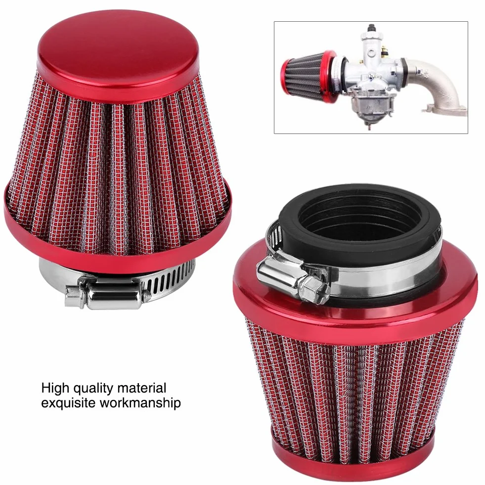 Uniwersalny filtr wlotu powietrza do motocykla, 38 mm, do samochodu, wlotu zimnego powietrza, skutera, quada, roweru typu Pit Bike (czarny)