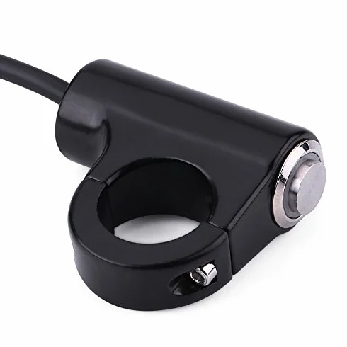 Keenso Motocyklowy przełącznik na kierownicę, 7/8", 22 mm, wodoszczelny, motocyklowy, przycisk na kierownicę (styl B Self-Locking Button with Light)