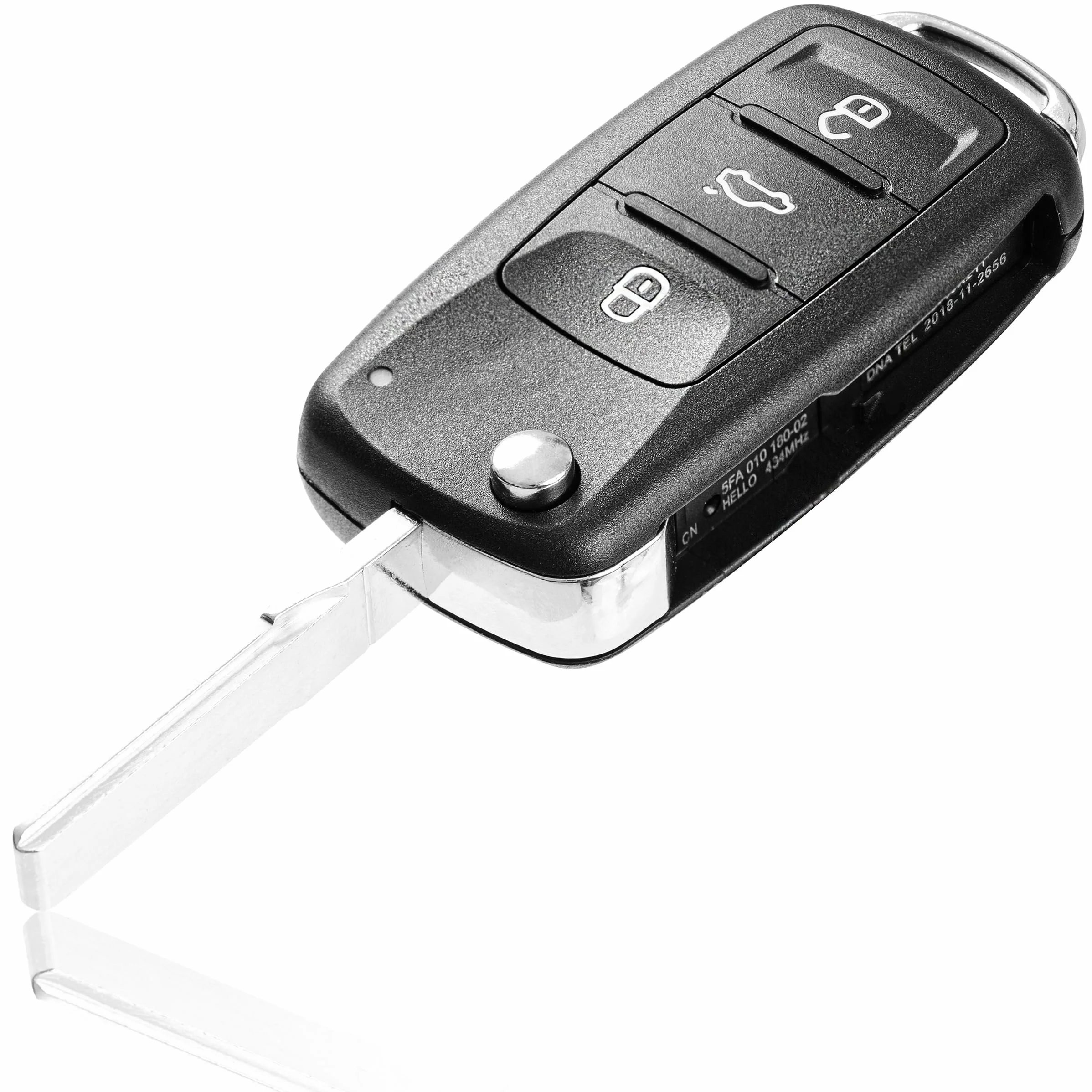 FINTERRY Obudowa Kluczyka Samochodowego kompatybilna z Volkswagen Golf Polo Tiguan Passat Skoda Octavia Superb Seat Leon Ibiza 3 Przyciski