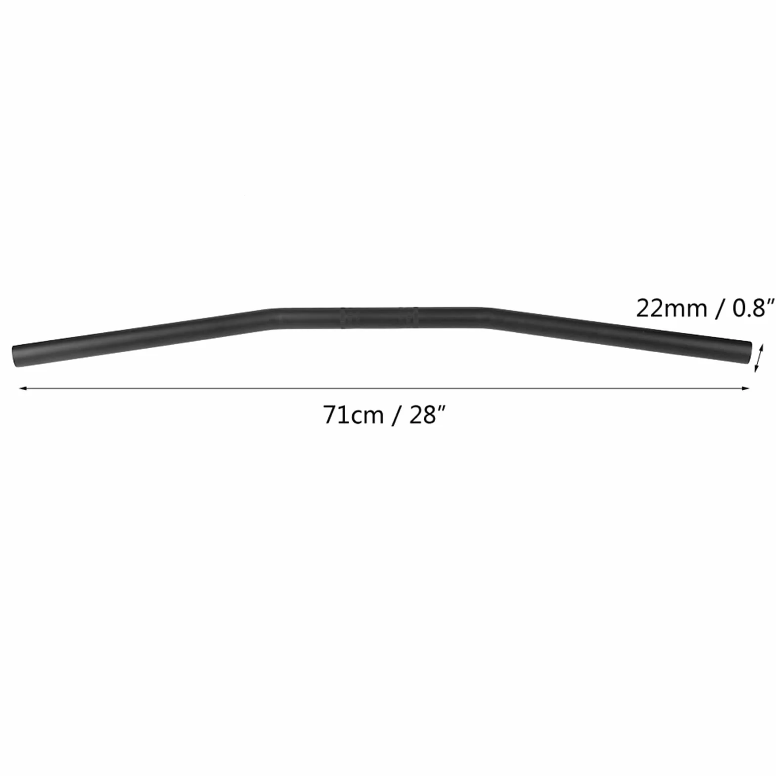 Kierownica motocykla, Akozon 7/8 cala 22MM Czarna srebrna zakrzywiona kierownica Moto Prosty drążek (czarny)