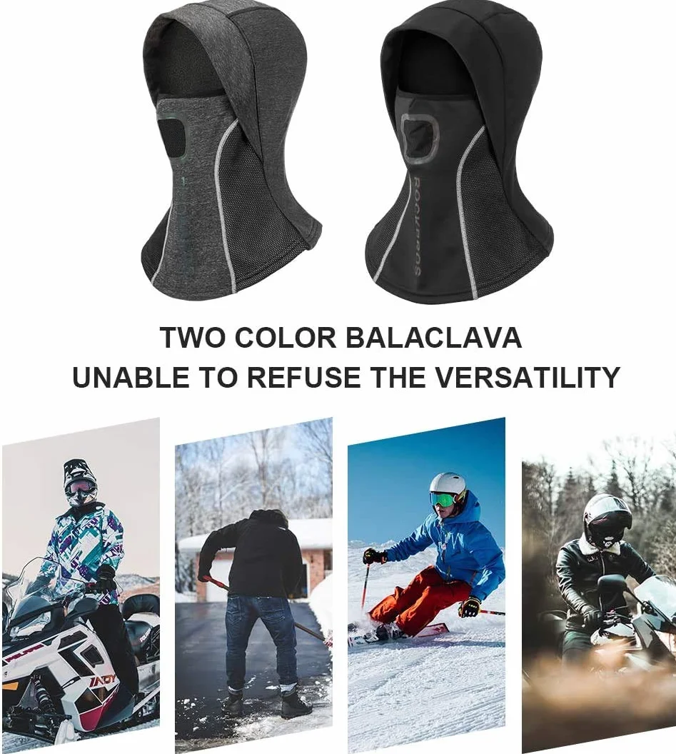 ROCKBROS Kominiarka, Nakrycie Głowy, Oddychająca, Zimowa Czapka Balaclava do Sportów Outdoorowych, na Rower, Motocykl, Snowboard, Odblaskowa, Wiatroszczelna, Antykurzowa, Męska, Damska