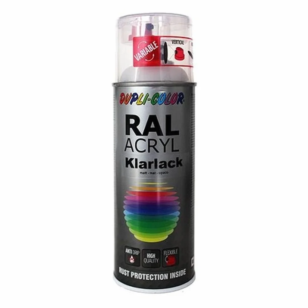 Dupli-Color 158193 Ral-Acryl Spray, 400 ml, przezroczysty płaszcz płaski