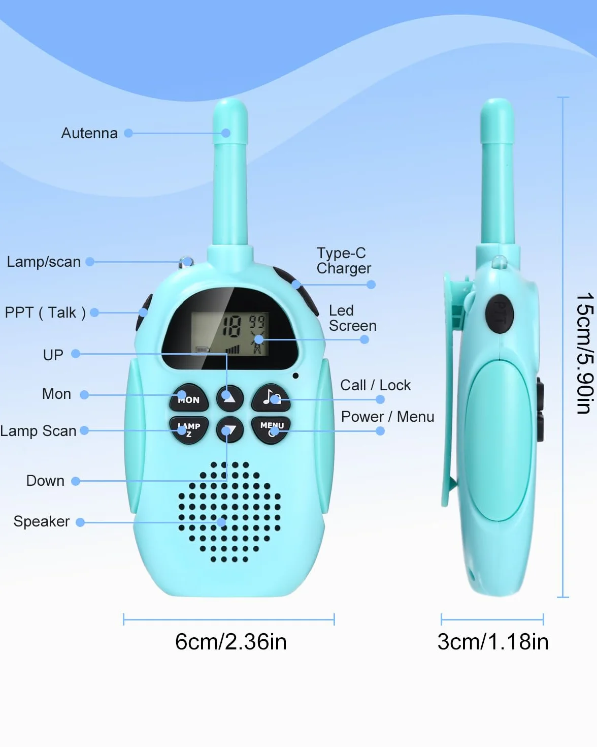 Walkie Talkie dla dzieci, 22-kanałowe krótkofalówki, zabawka dla chłopców i dziewczynek, przygoda na świeżym powietrzu, kemping, wędrówki, walkie talkie, dla dzieci, zielone + zielone